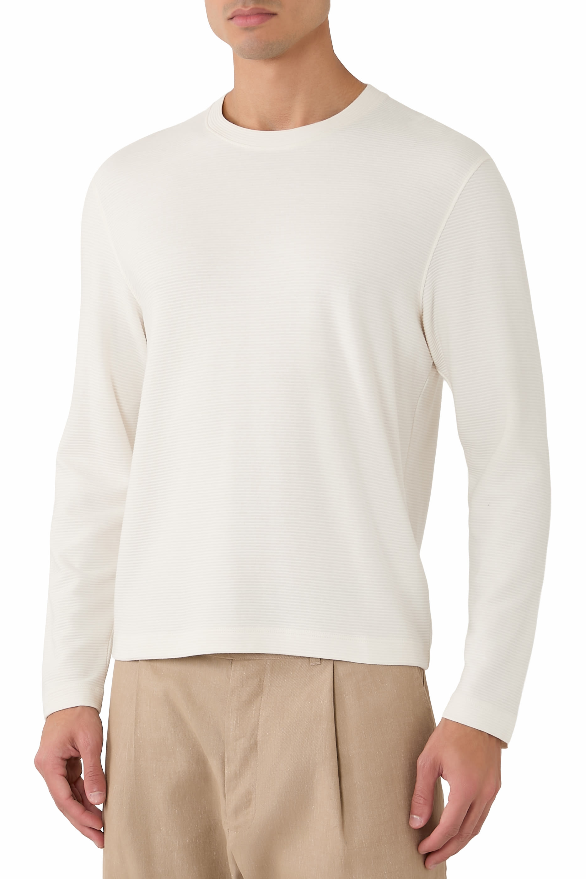 Delroy Long-Sleeve T-Shirt in Studio Knit Jacquard