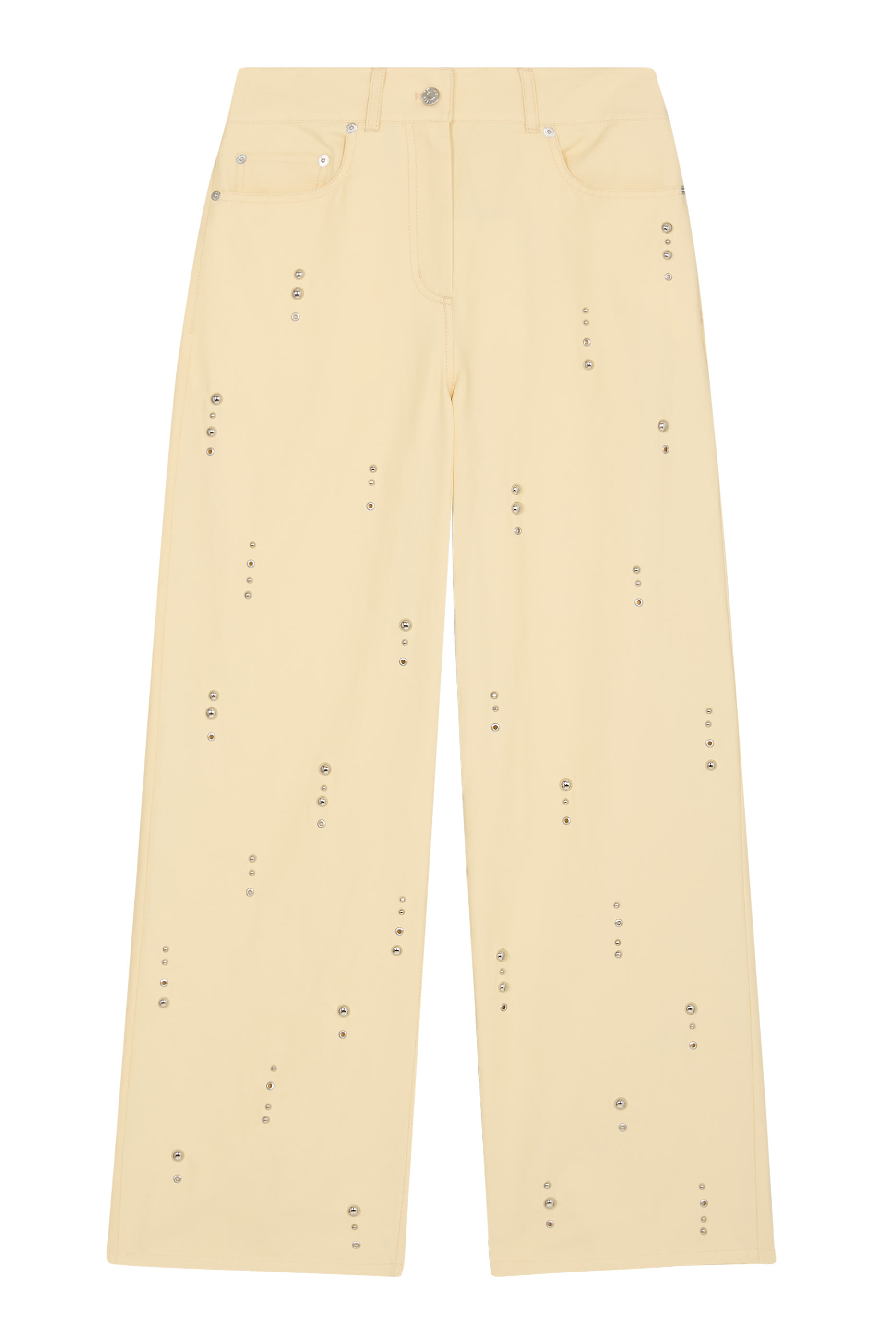 Stud Embellished Wide-Leg Pants