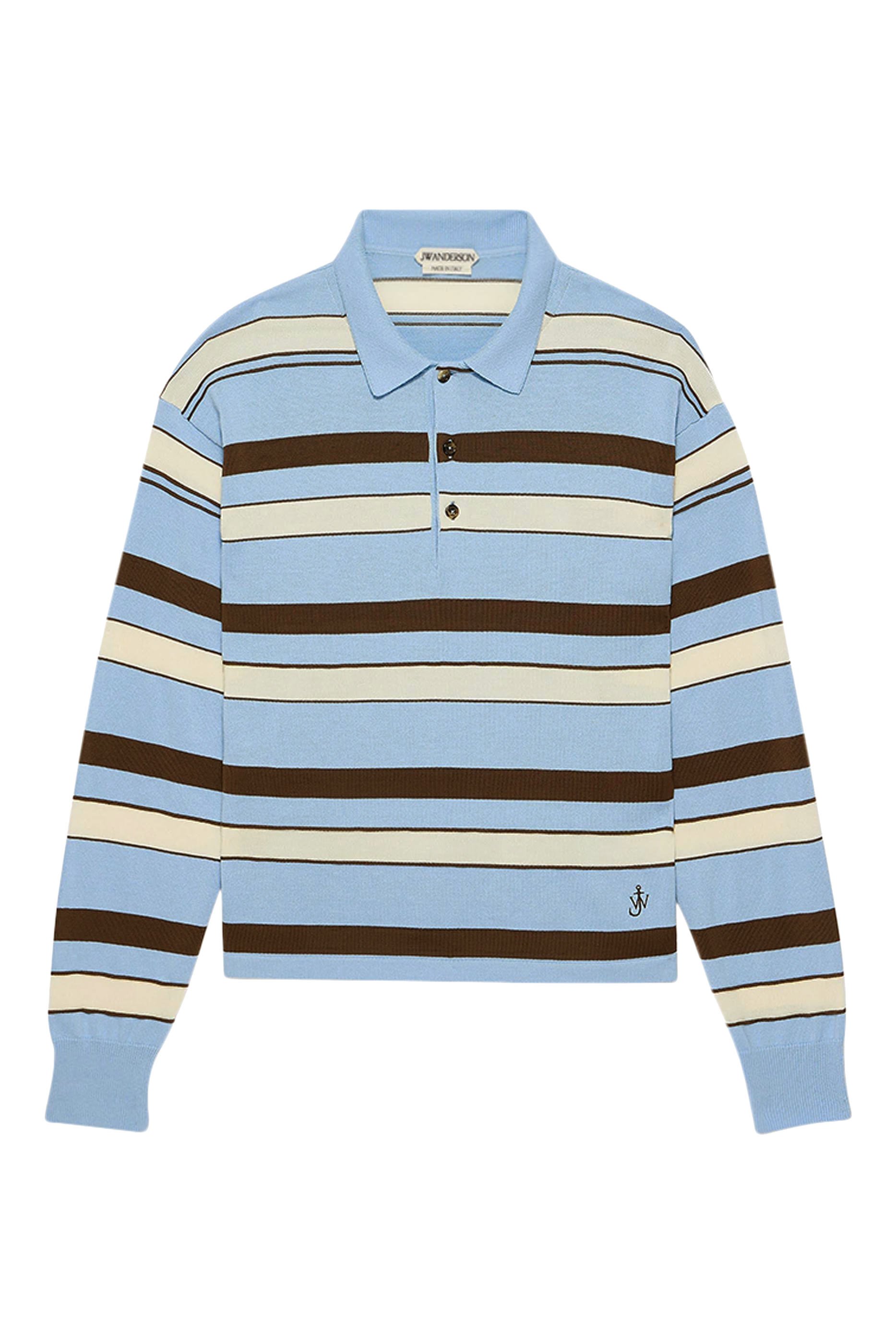 Knit Stripe Rugby Polo Top