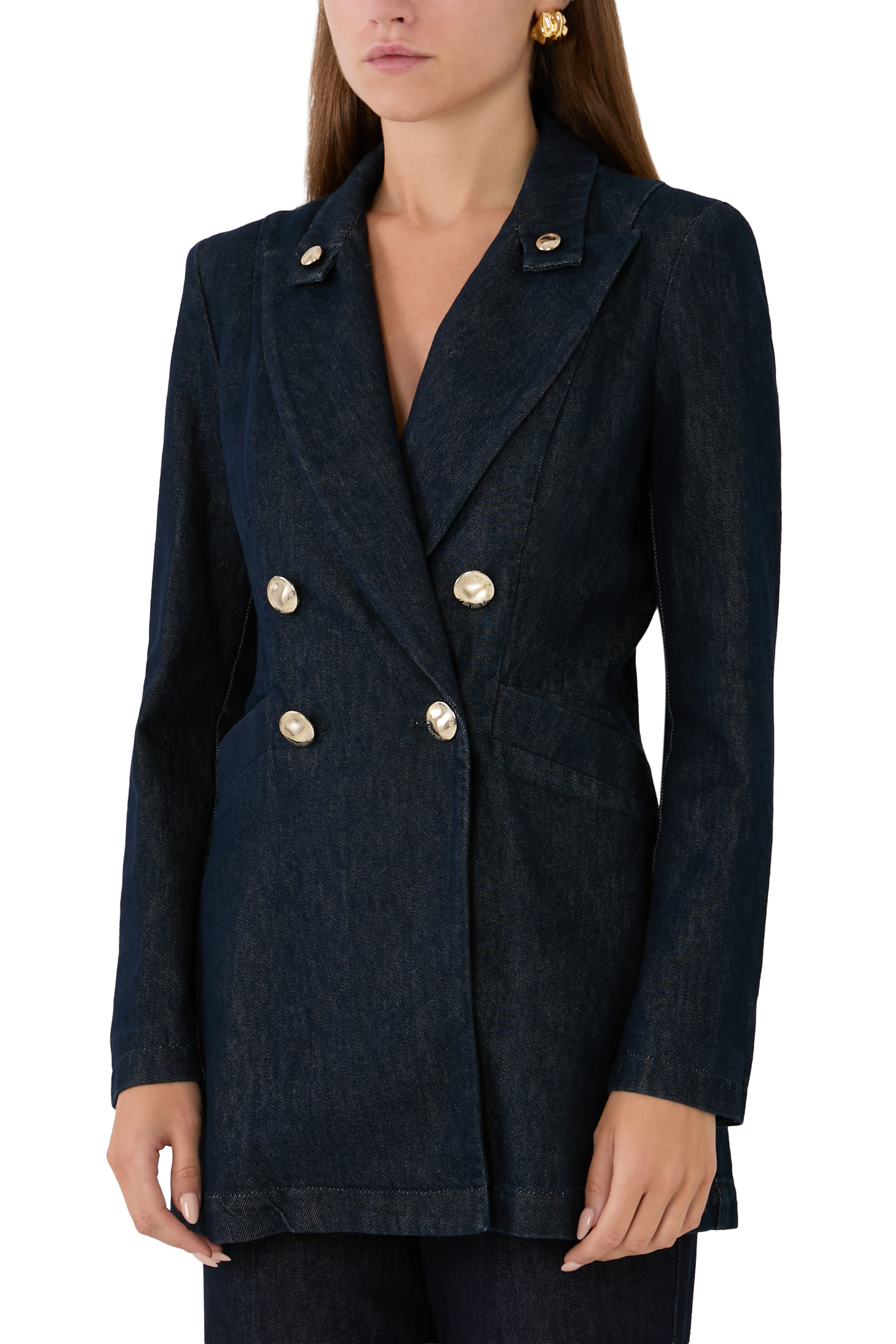 Double-Breasted 11 Oz Denim Blazer