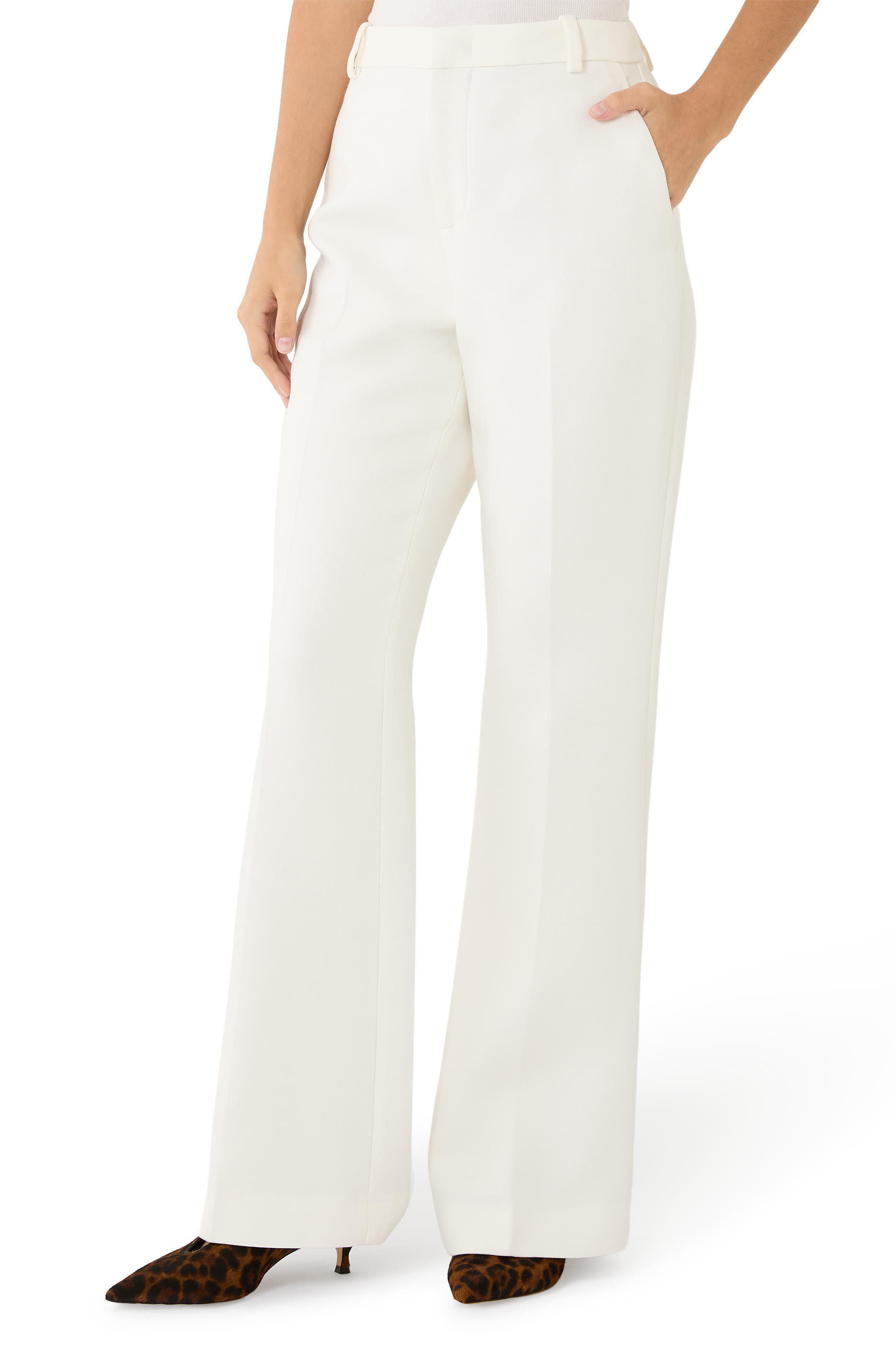Mid-Rise Flare Trousers
