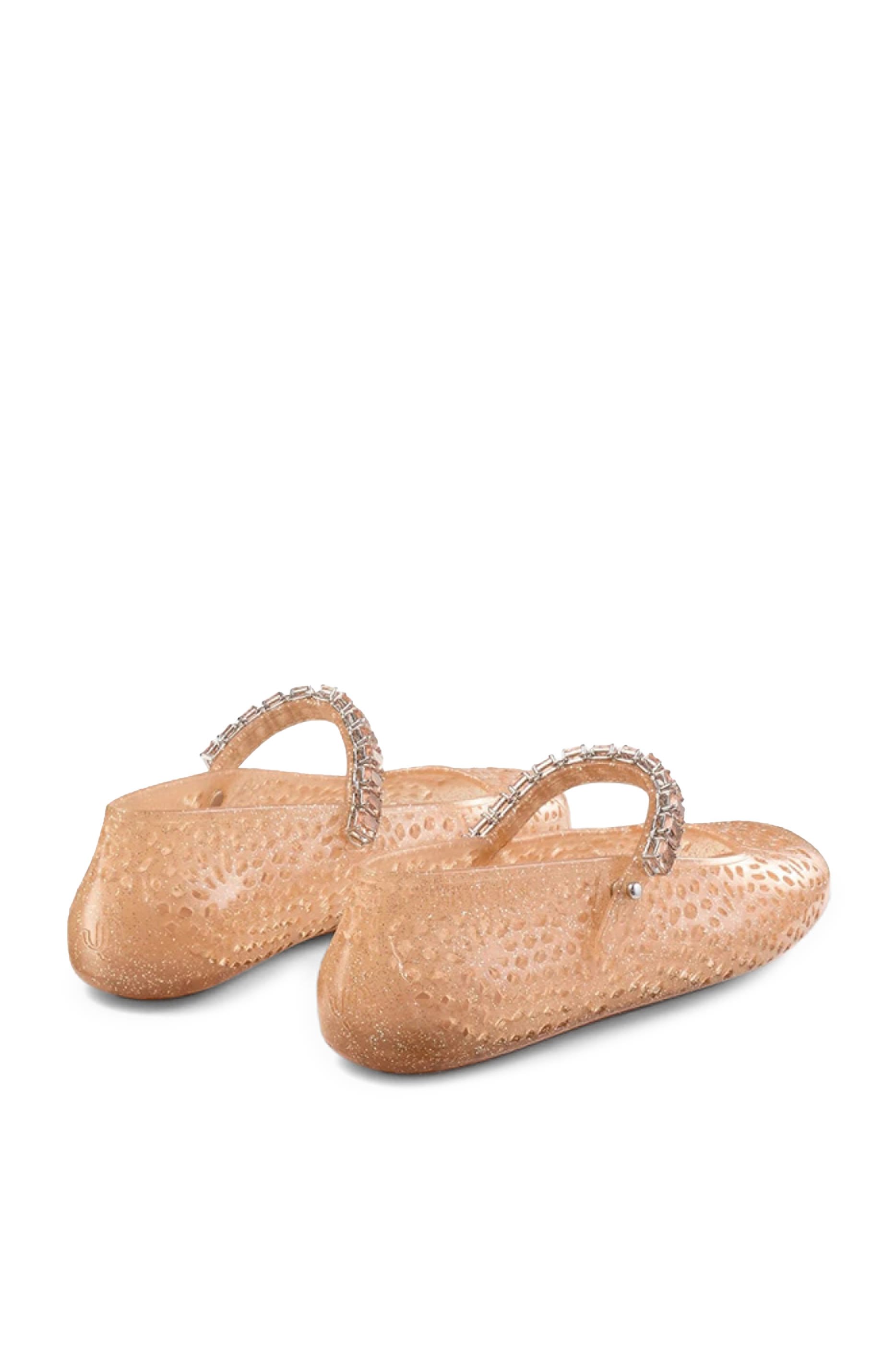 Jelly Ballerina Flats with Crystal Embellishment