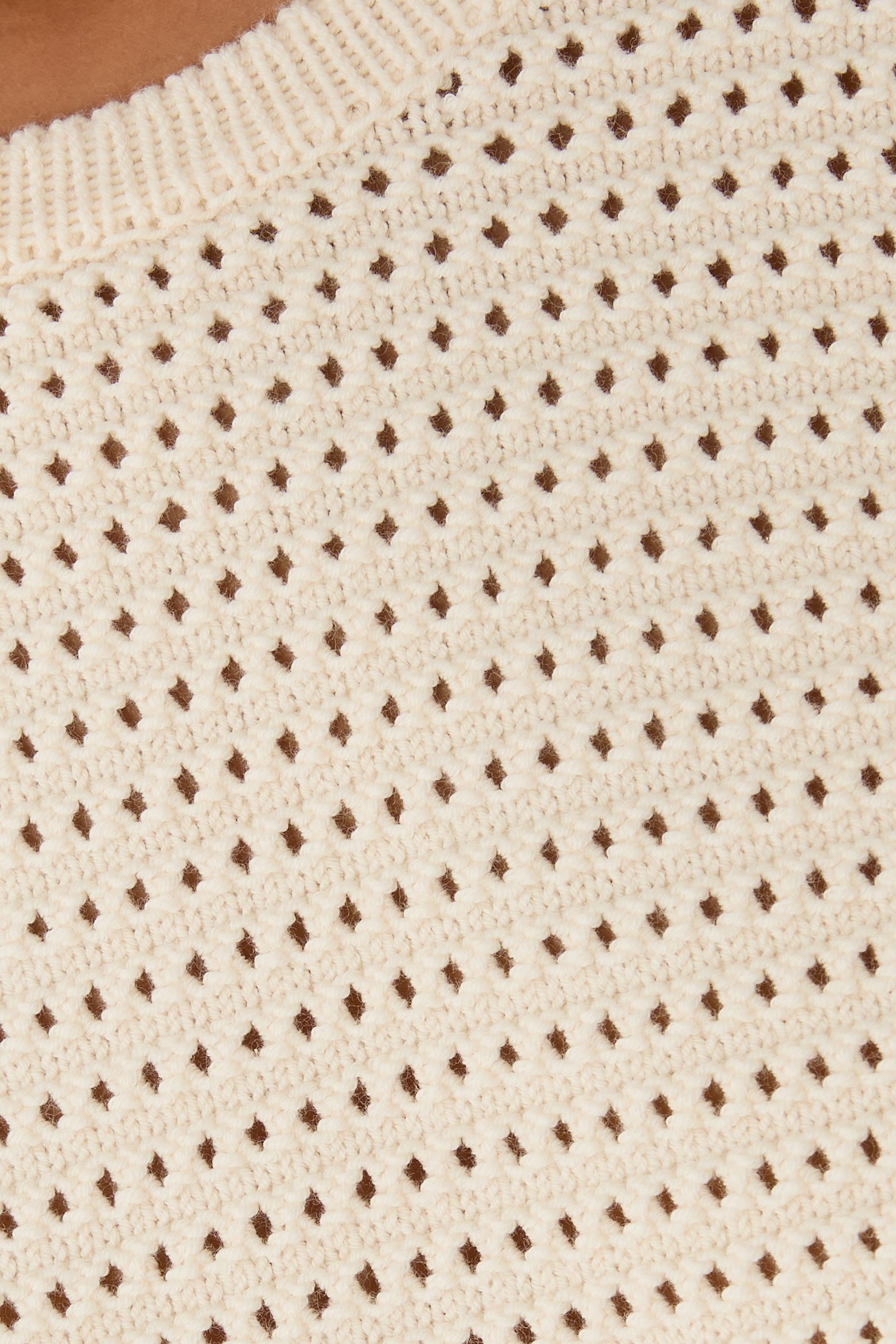 Capsule Resort Openwork Weave Link Knit Cropped Sweater