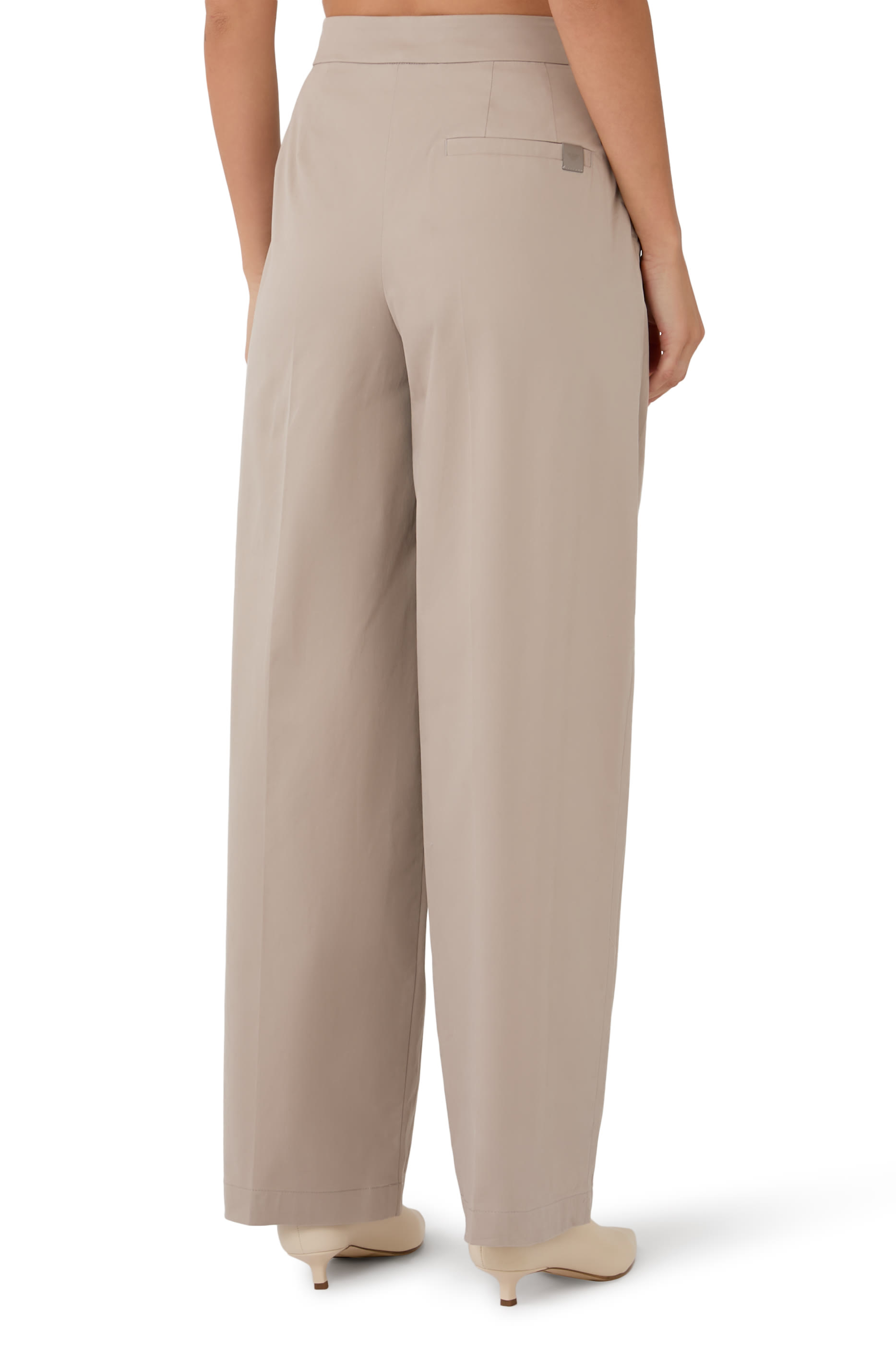 Pleated Brushed Cotton Trousers