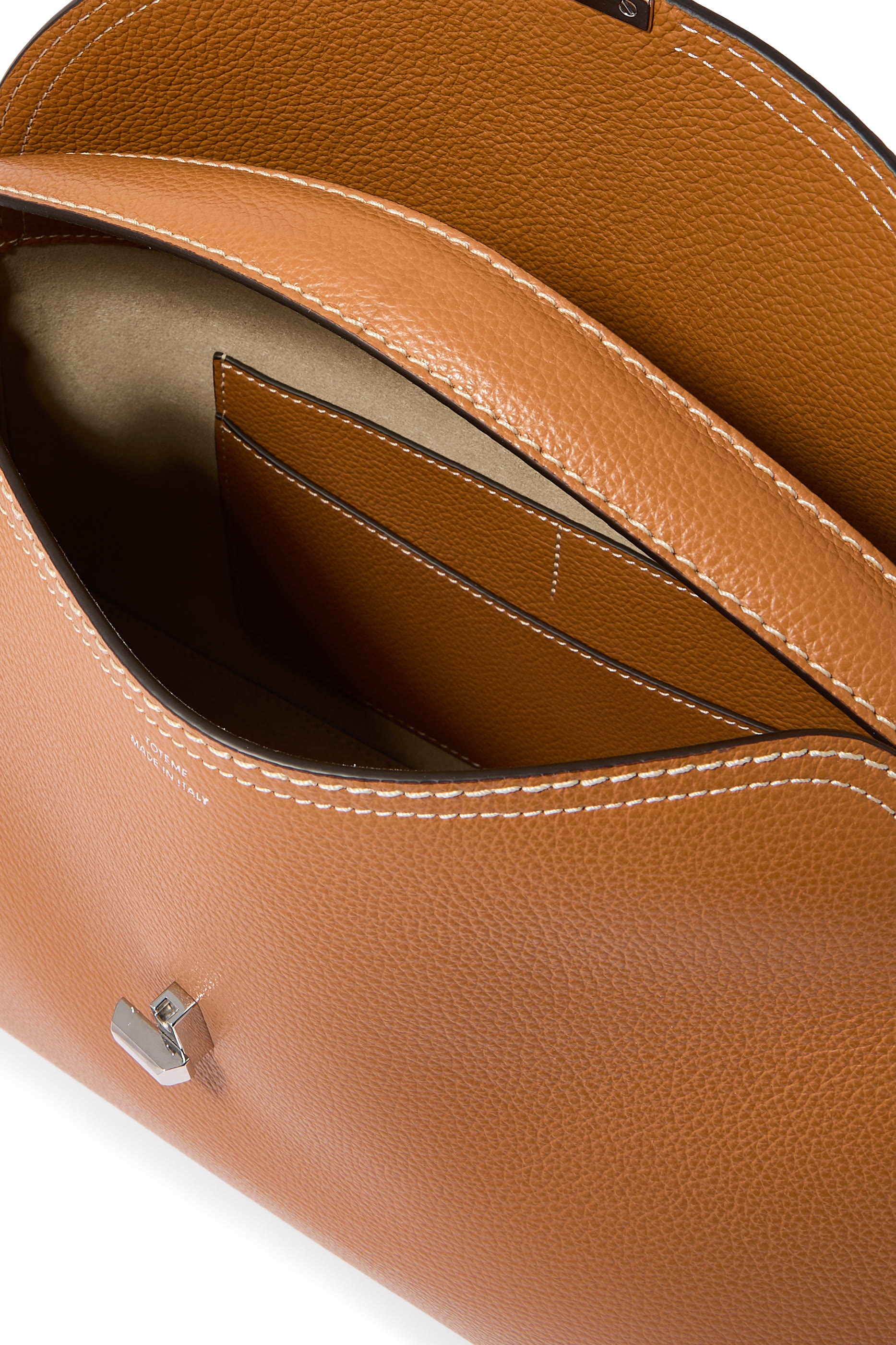  T-Lock Grained-Leather Top Handle Bag