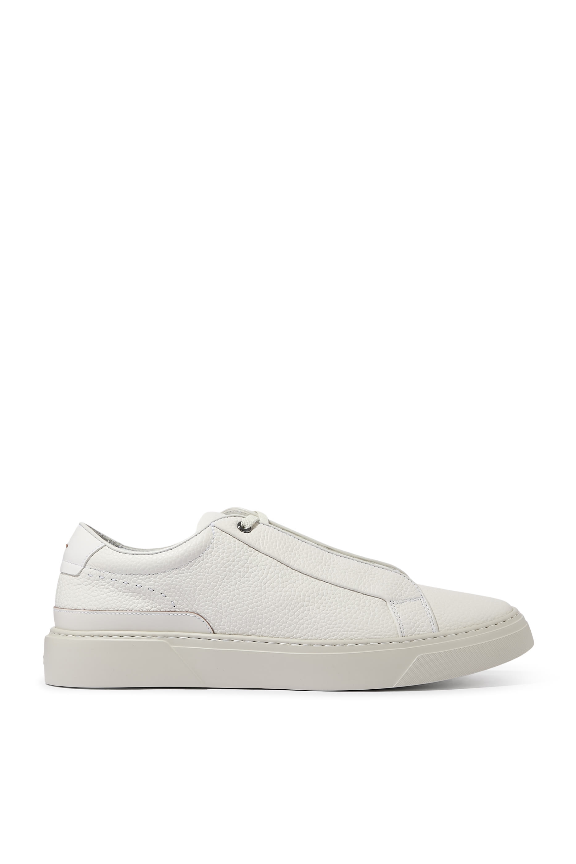  Gary Trainers in Grained Leather with Signature Trims