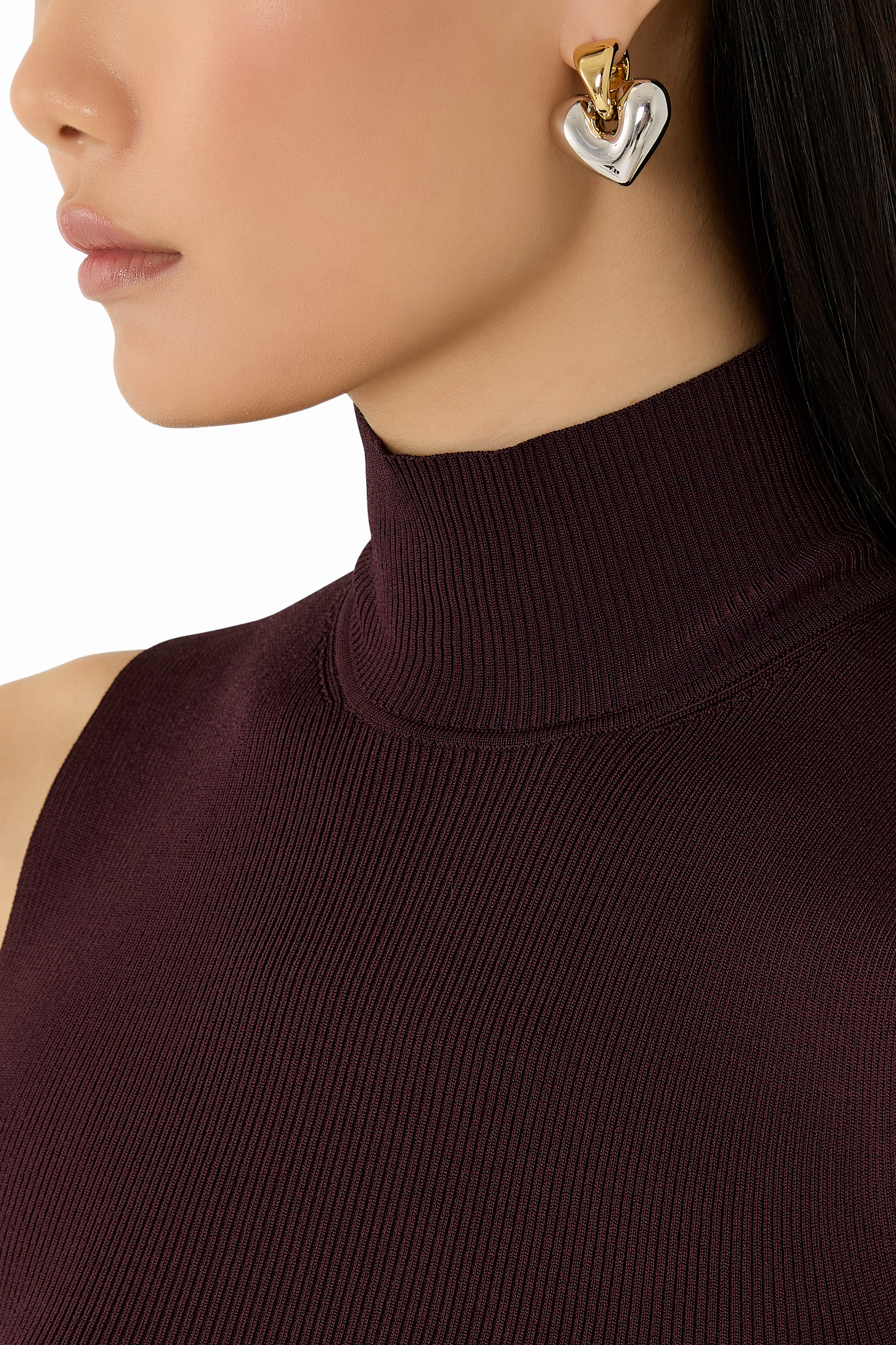 Sculpted Spade Statement Drop Huggies