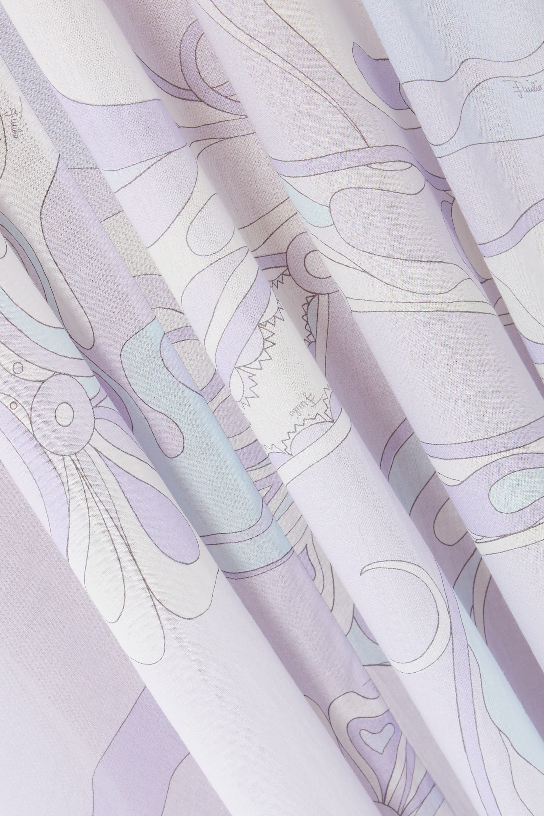 Orchidee Print Long Cotton Skirt