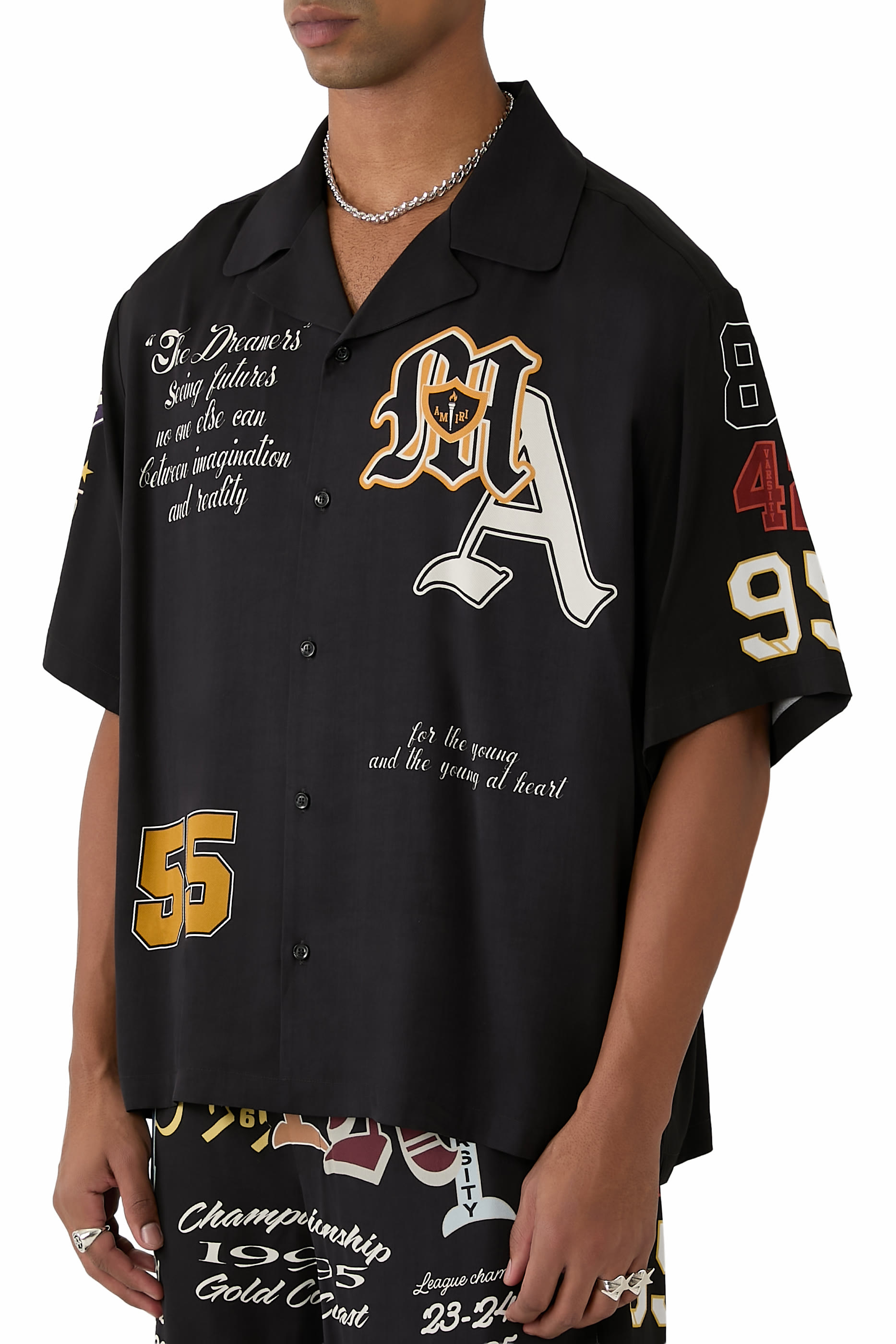 Varsity Patch Oversized Camp Shirt