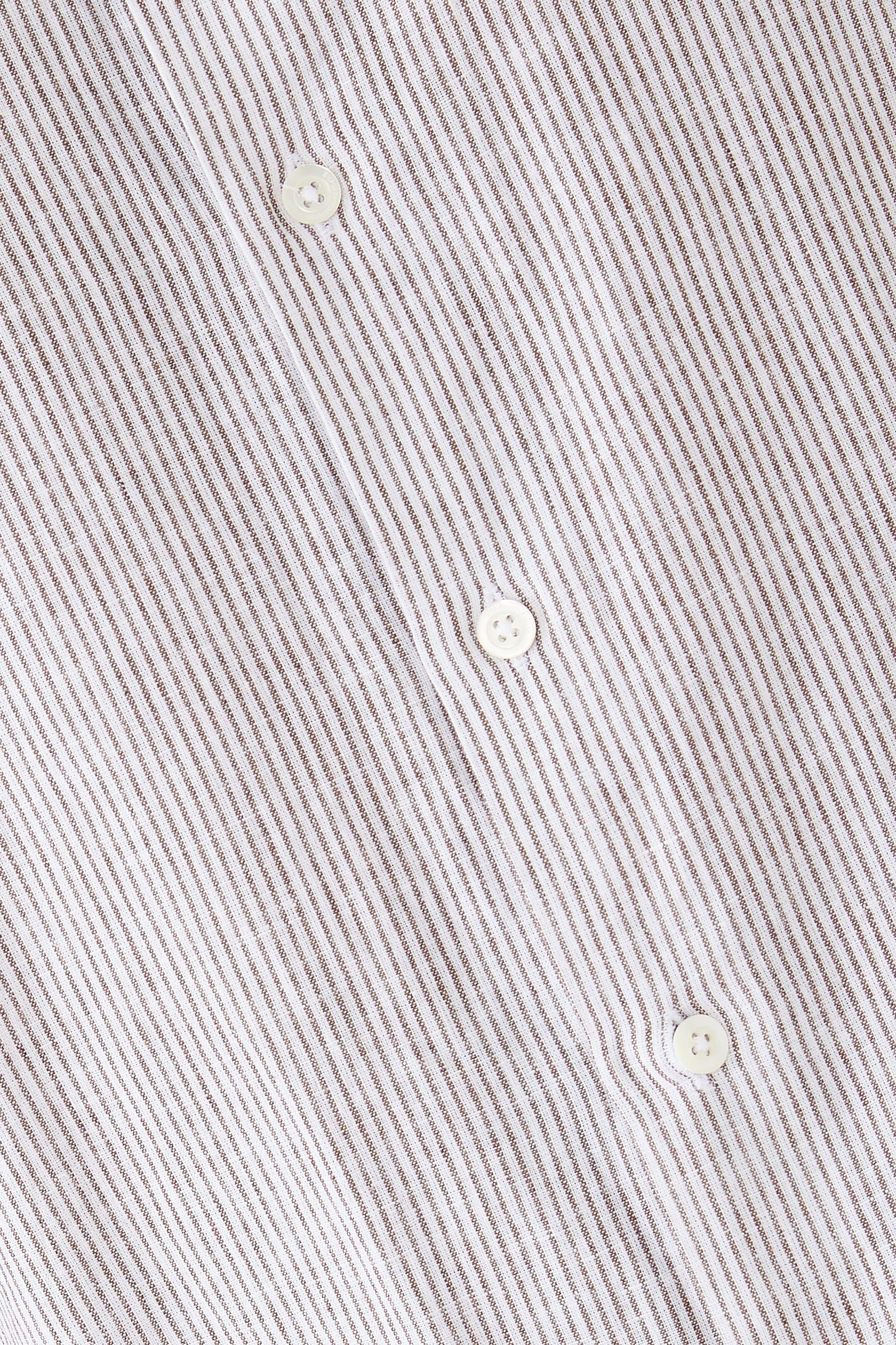 Striped Linen-Blend Canvas Shirt