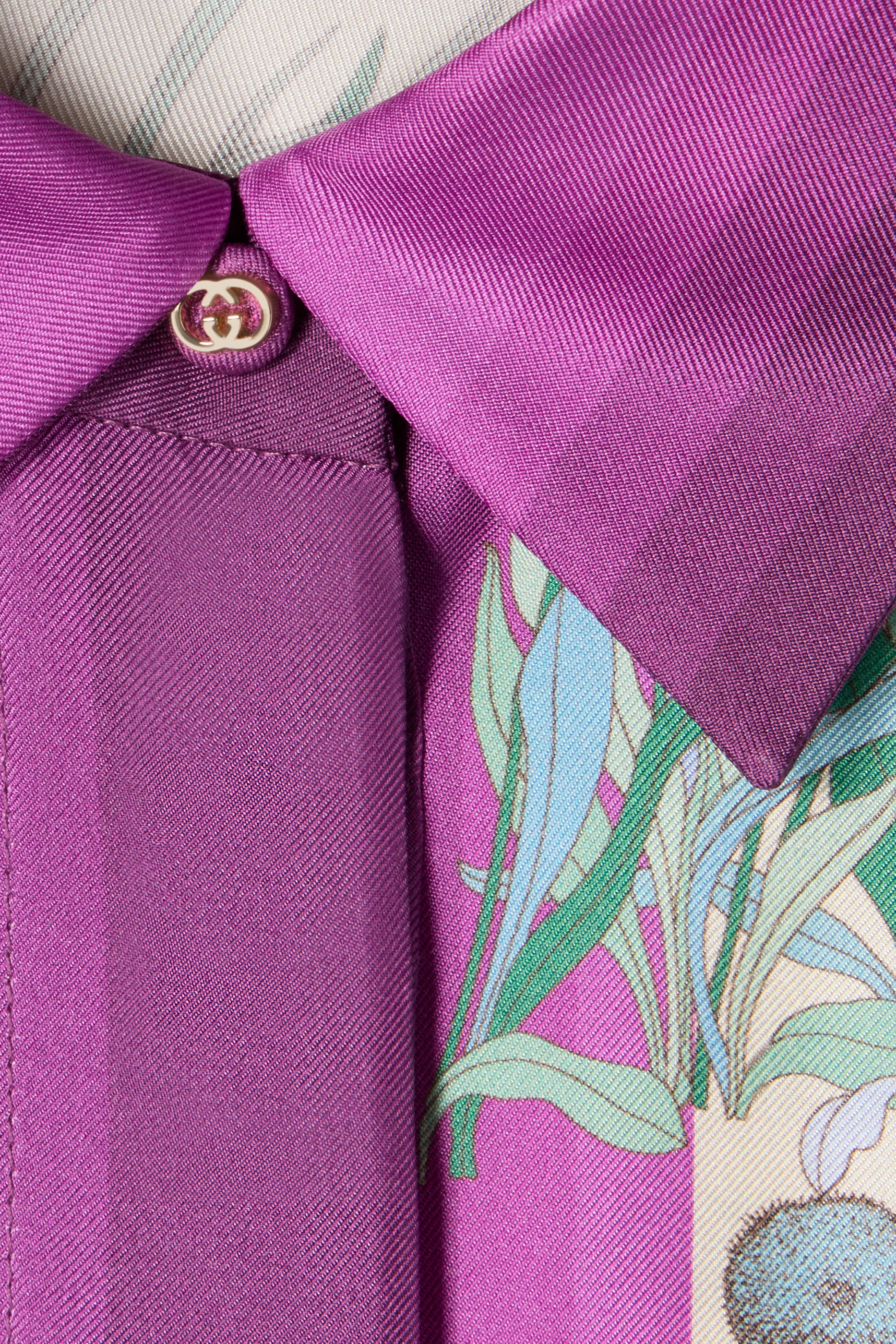 Floral Print Silk Twill Shirt