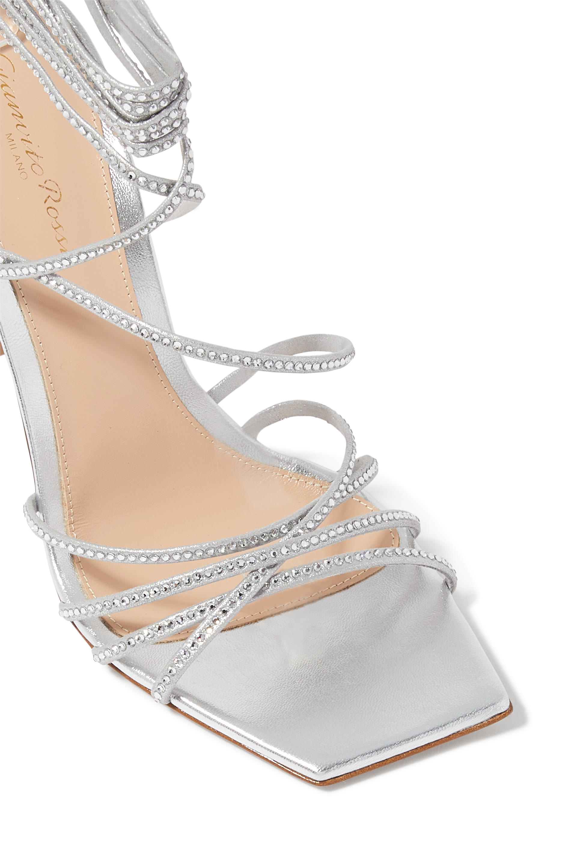 Strass Strap Leather Sandals 105