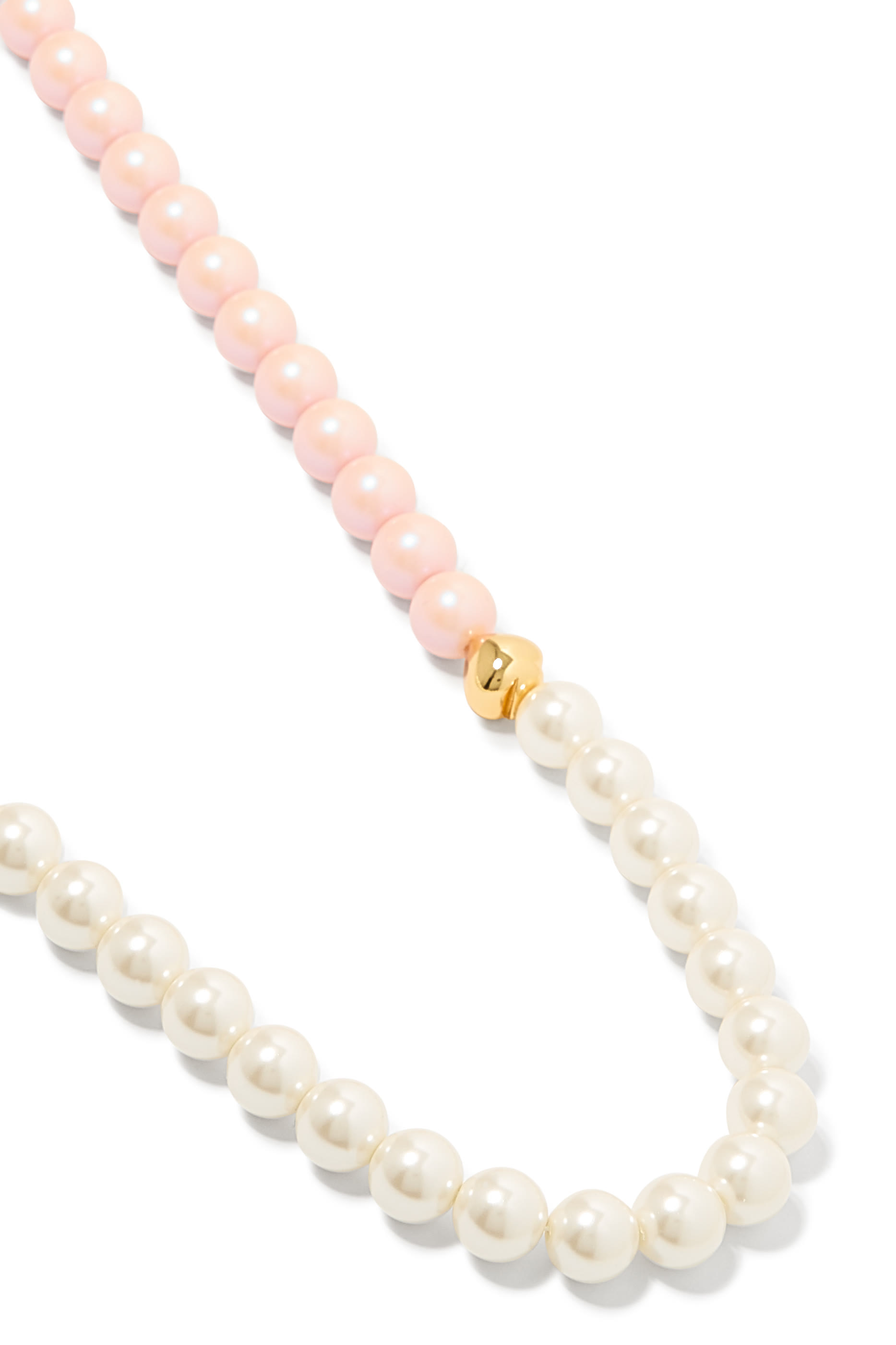 Two-Toned Necklace, Plated Metal & Enamel