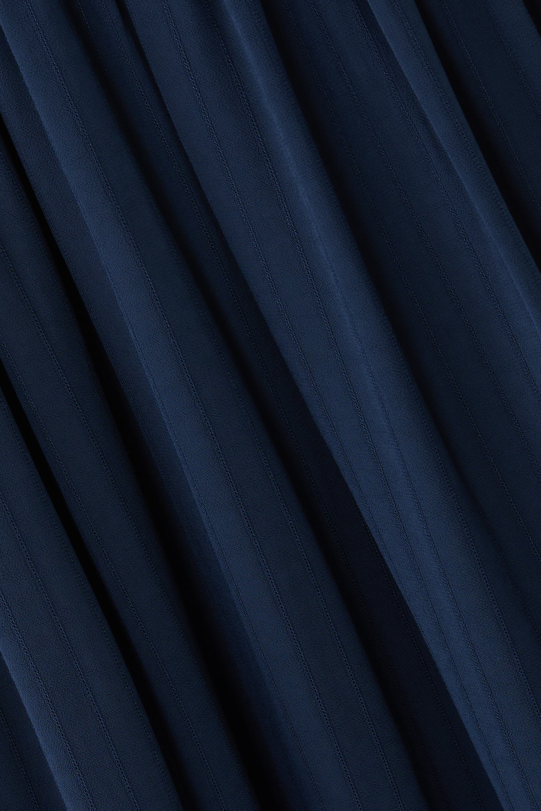 Santos Pinstriped Gathered Crepe Midi Skirt