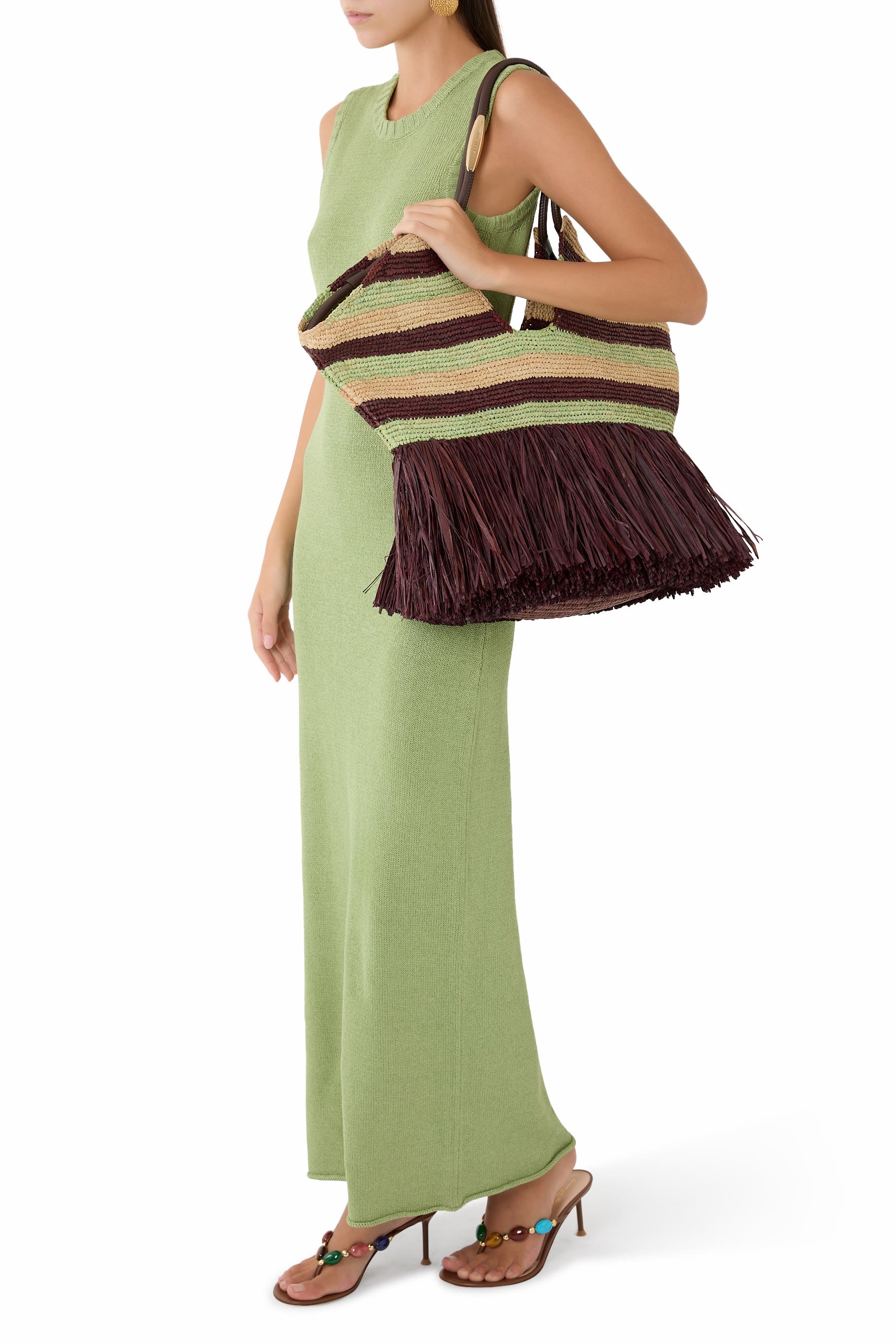 Goldentime Large Fringe Tote Bag