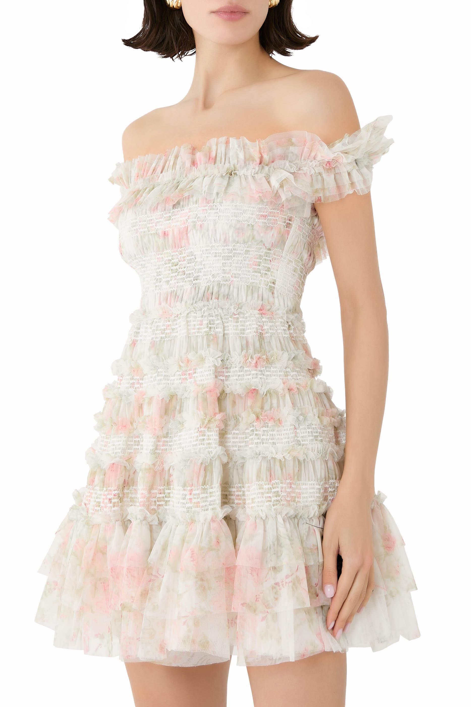 Madame Rose Elodie Off-Shoulder Micro Mini Dress 