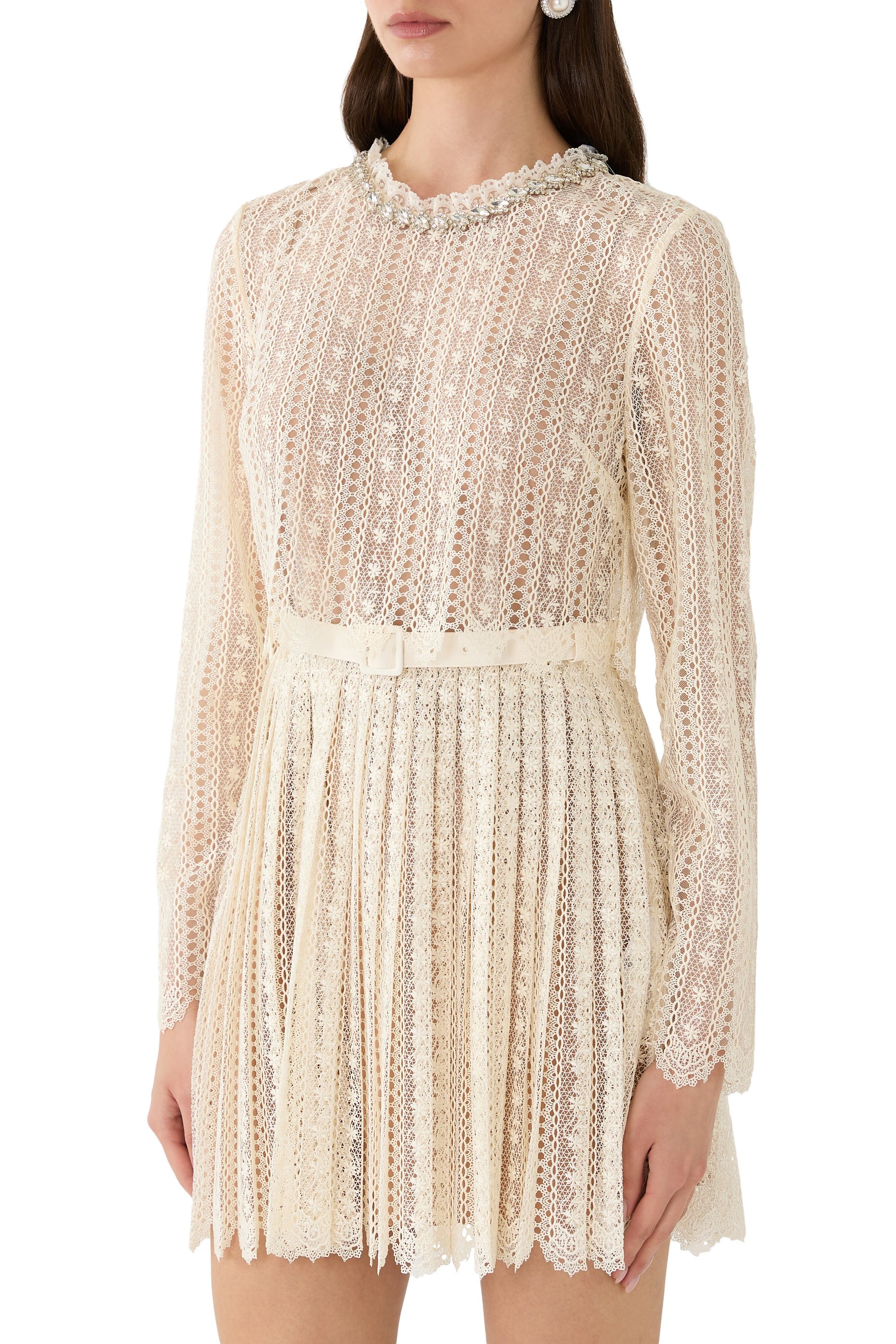 Organza Lace Mini Dress