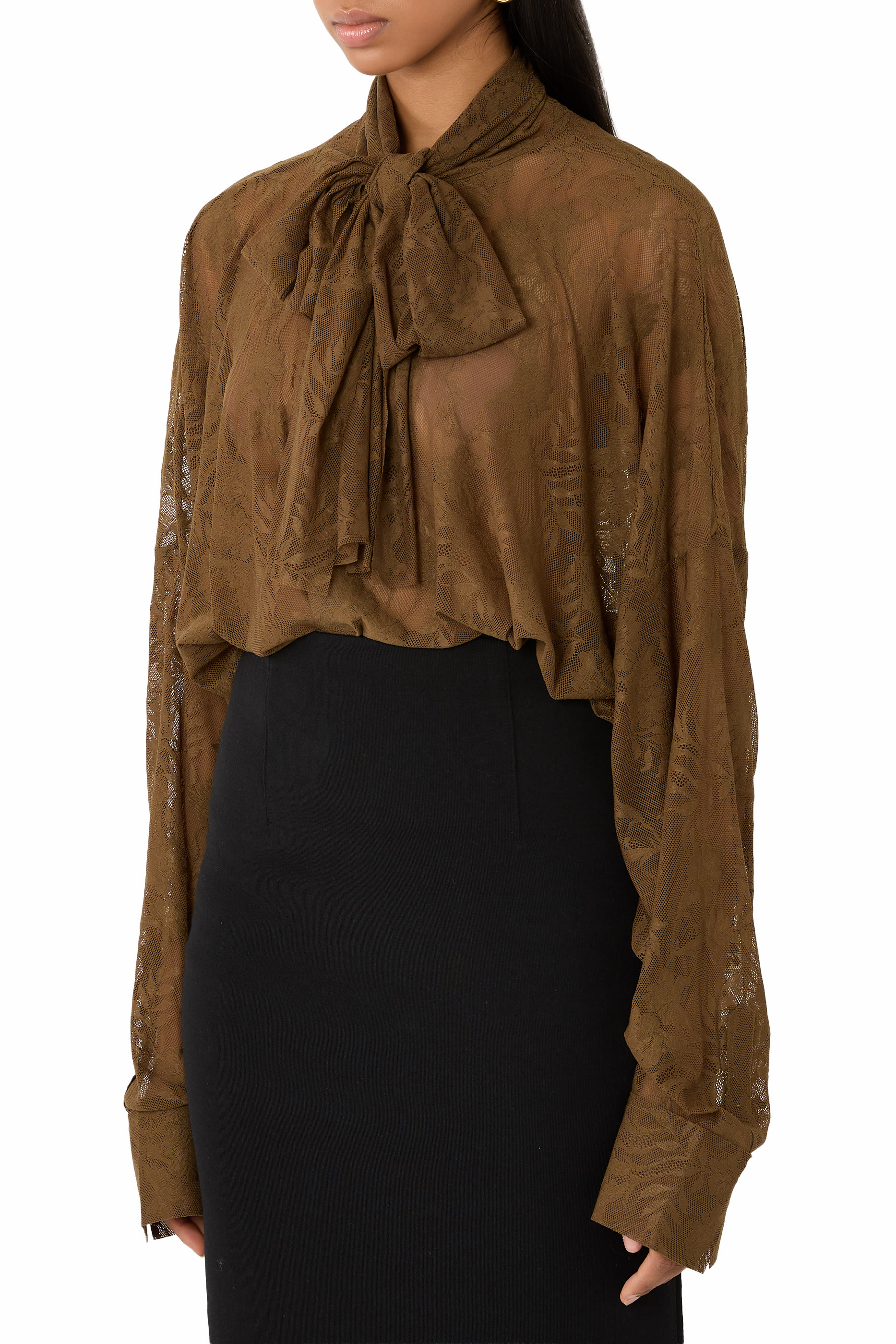  Super Oversized BF NK Shirt Bodysuit with Bow