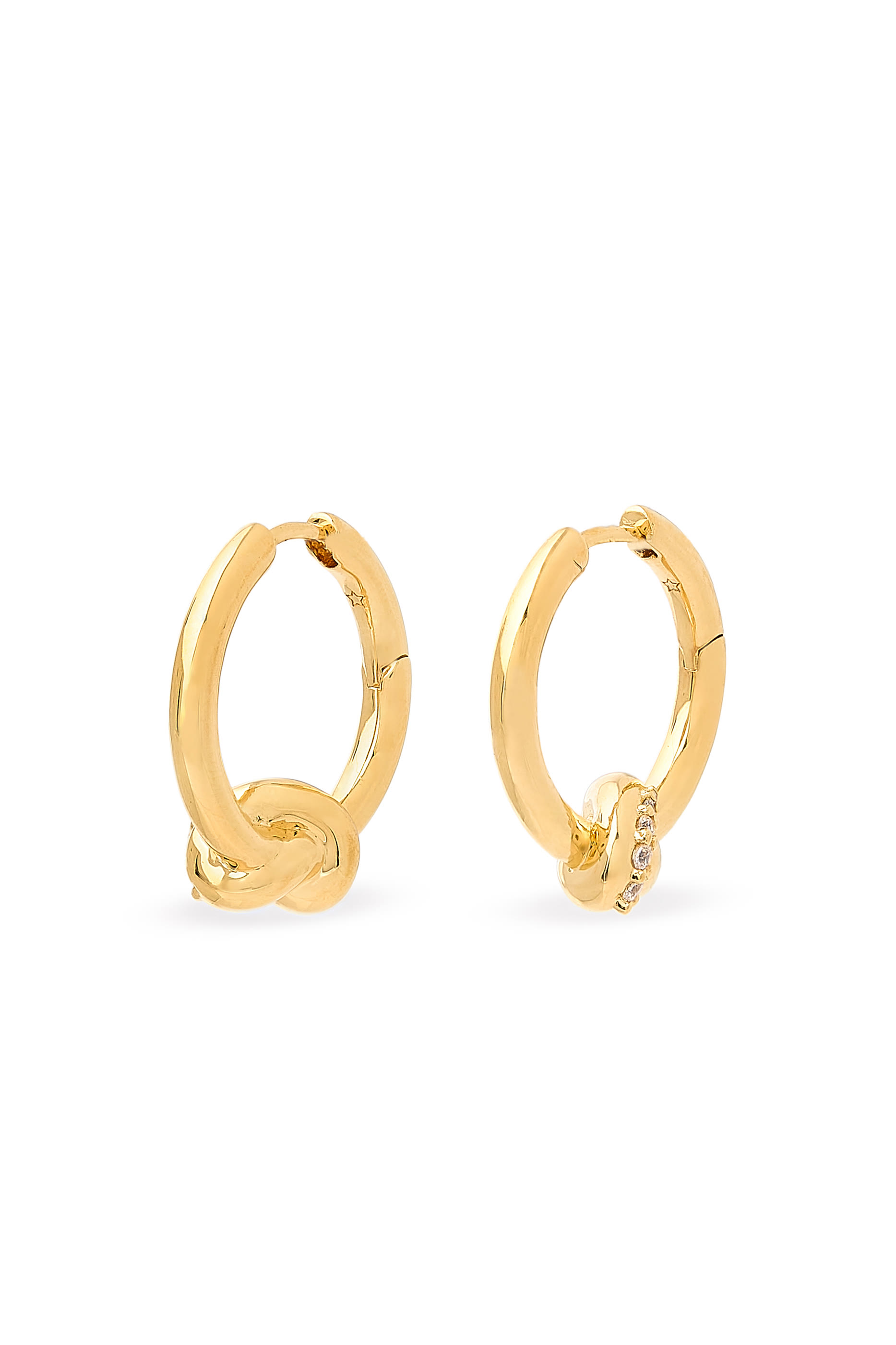 Lucy Williams Pav&eacute; Knot Small Hoop Earrings