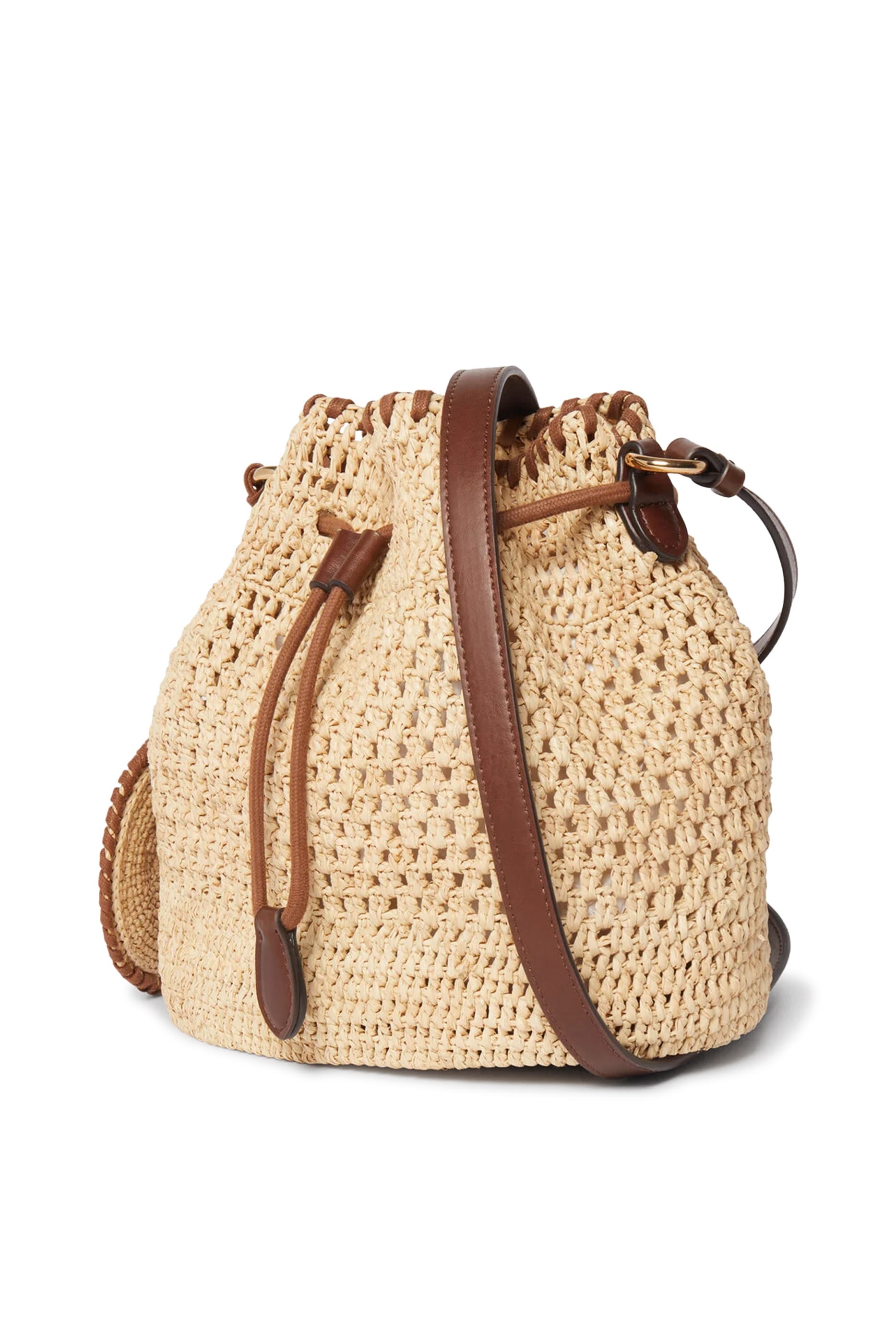 Falabella Raffia Crochet Bucket Bag