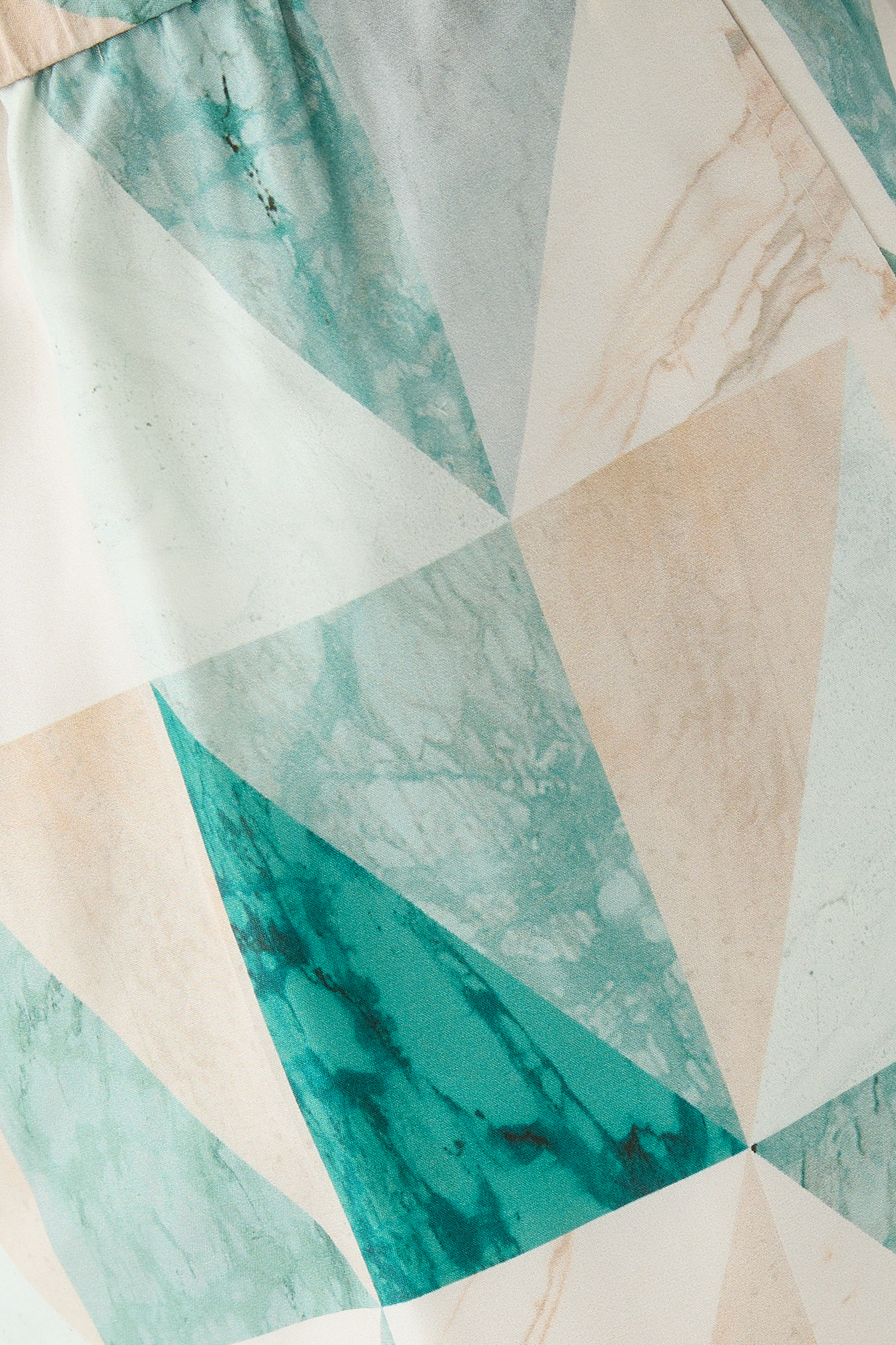 Thoresby Marble Print Silk Trousers