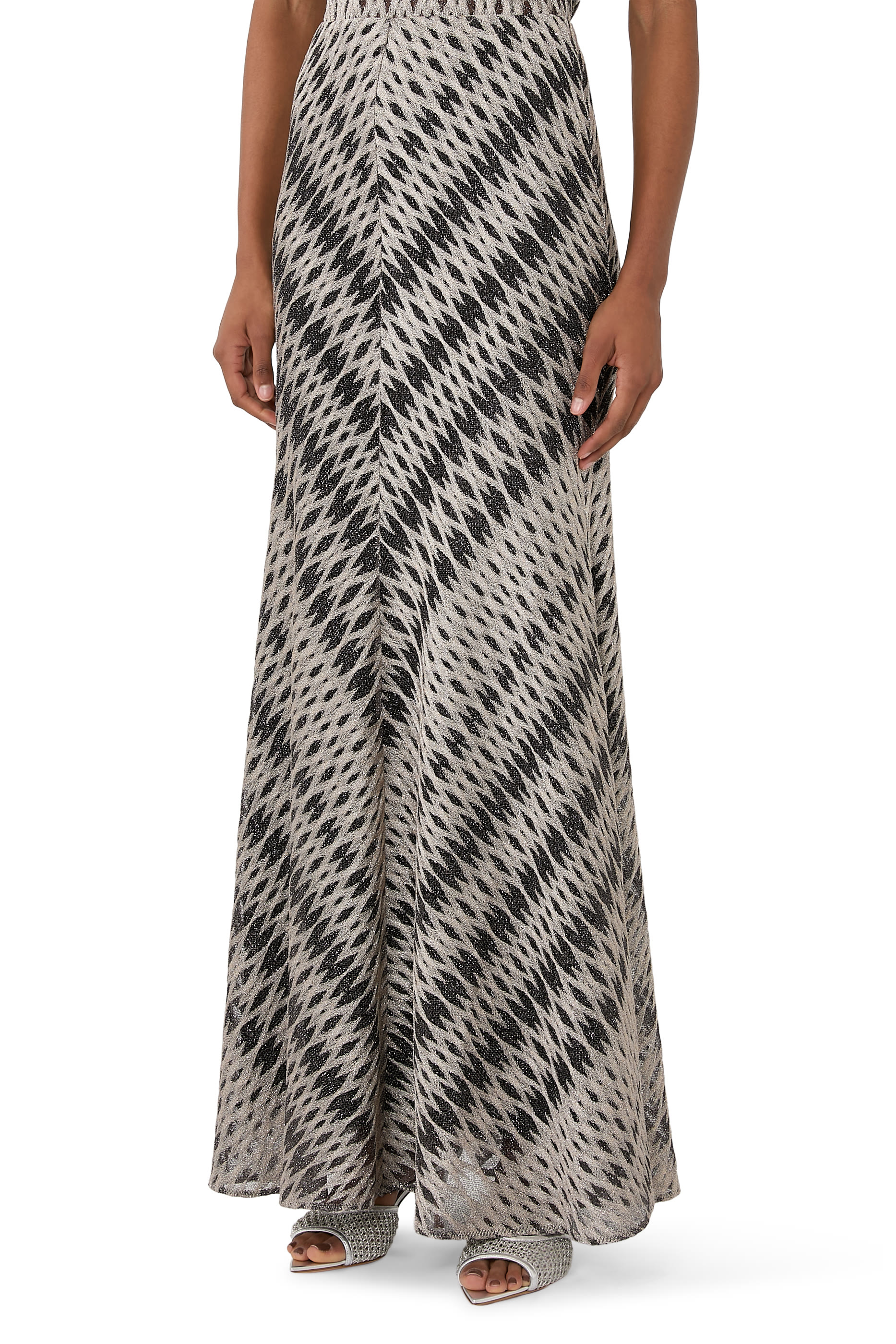 3D Diamond Mixed Viscose Long Skirt 