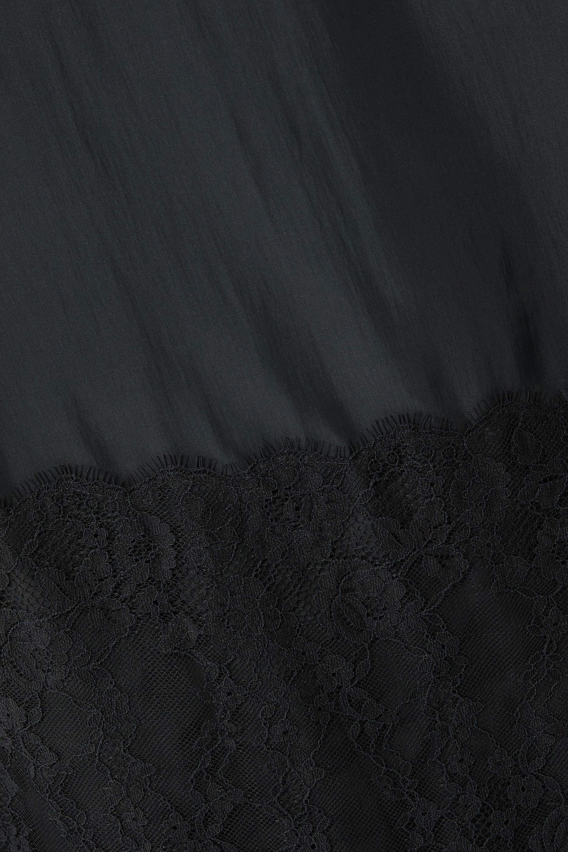 Lace Touch Habutai Long Sleeve Maxi Dress