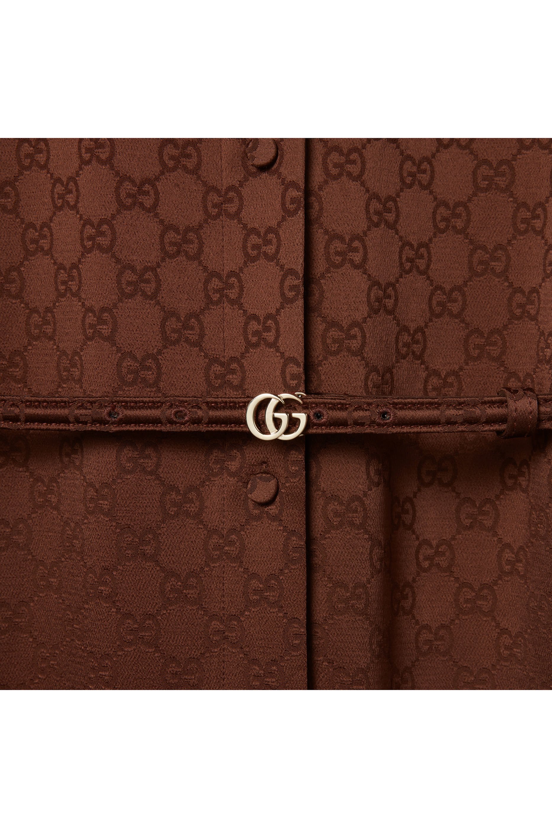 GG Satin Dress with Double G Belt