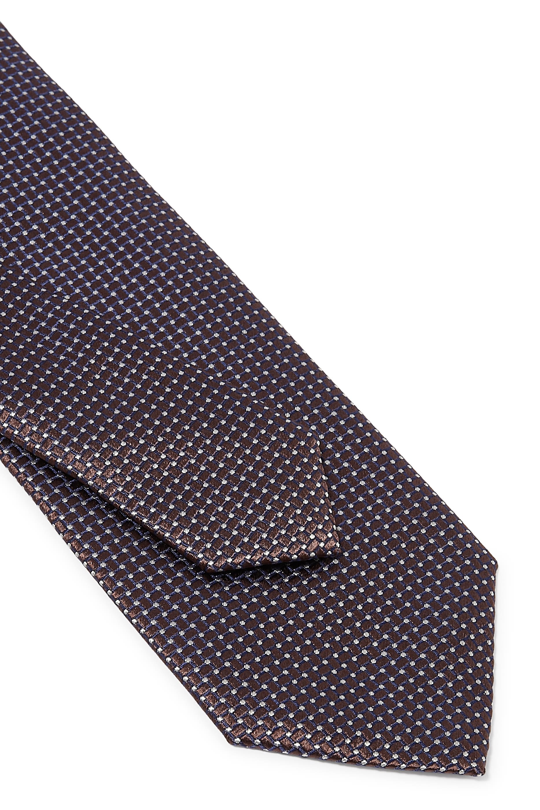 Micro Geometric Woven Silk Tie