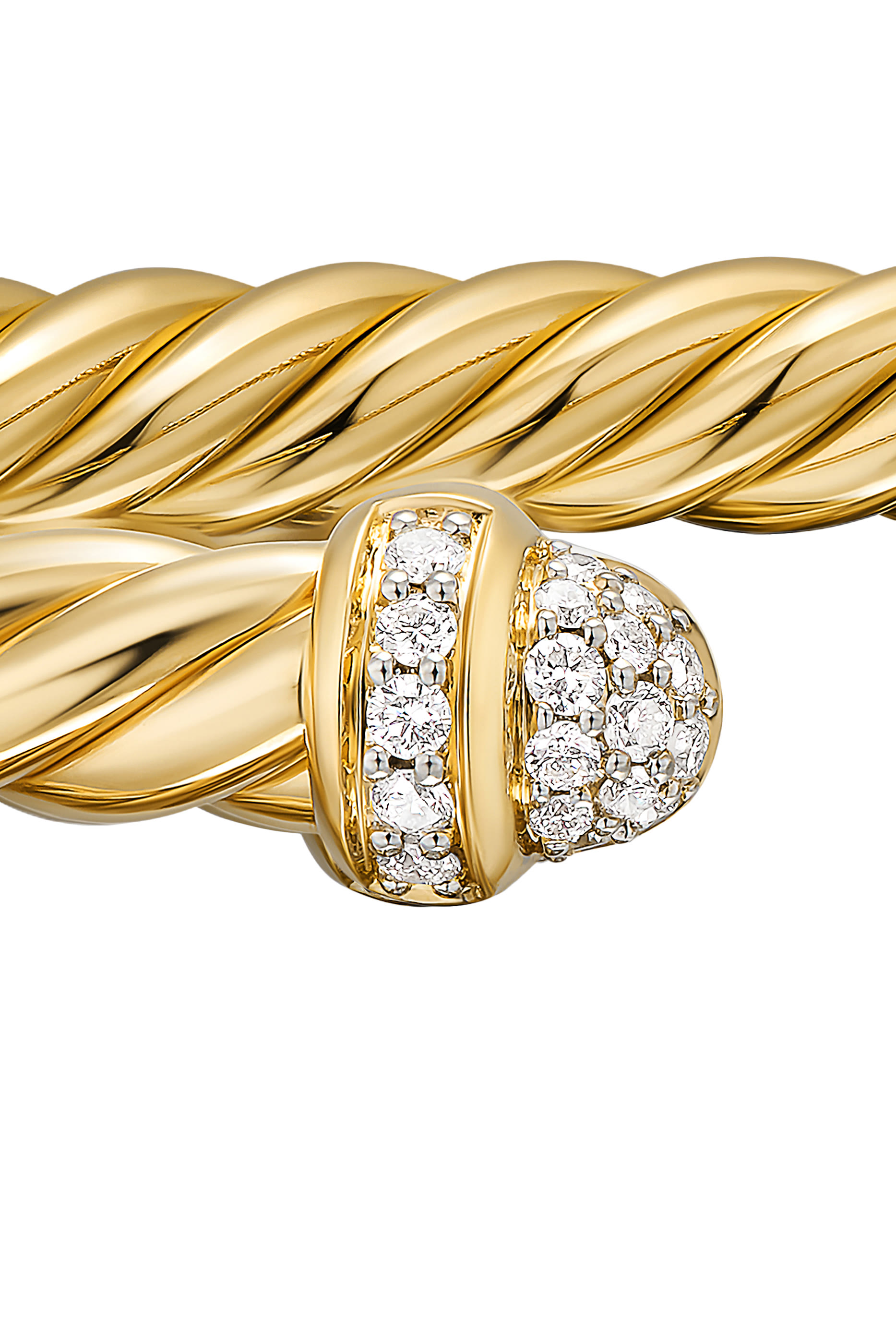 Cable Flex Bracelet, 18K Yellow Gold with Diamonds 
