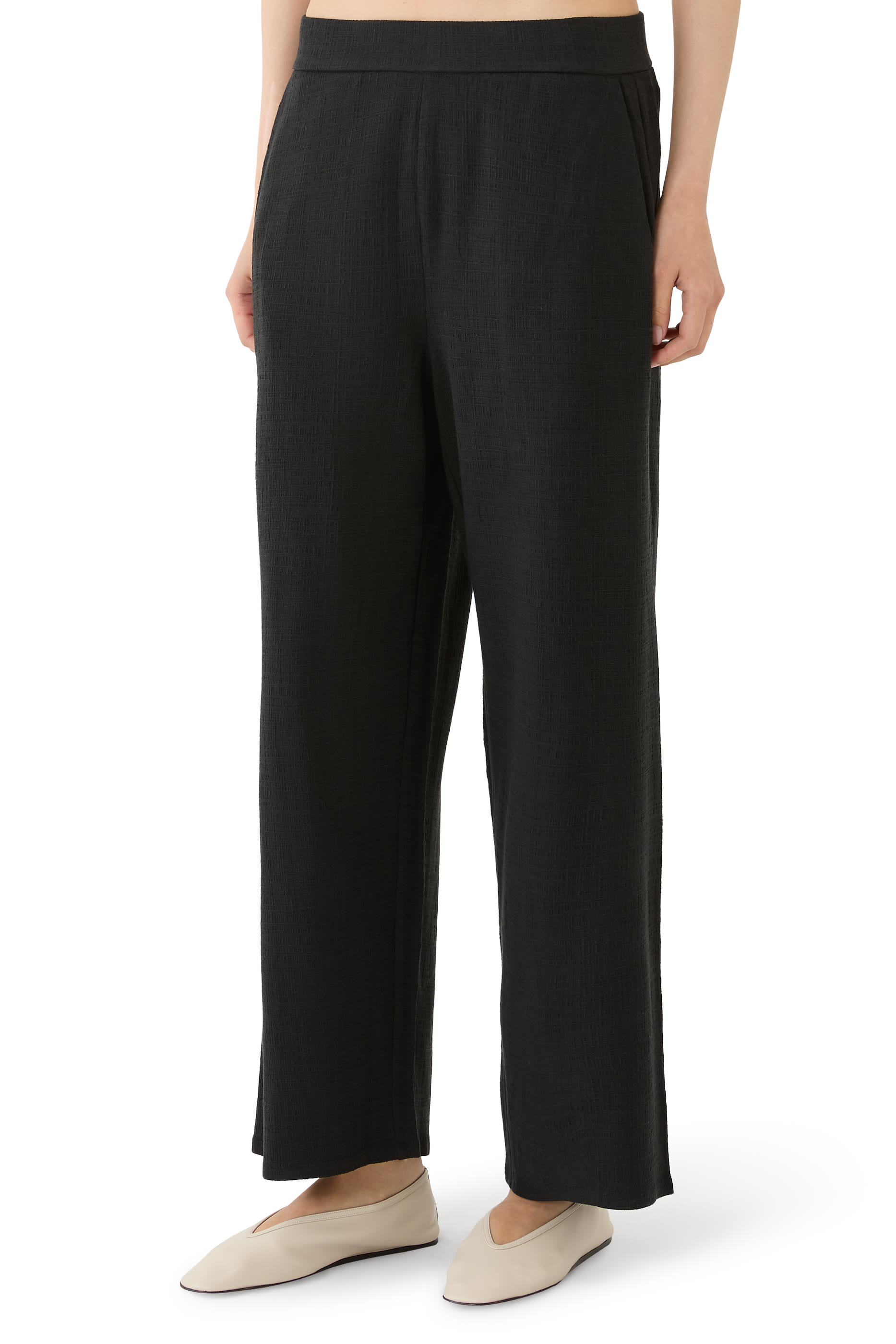  Stretch Jersey Knit Straight Pants 