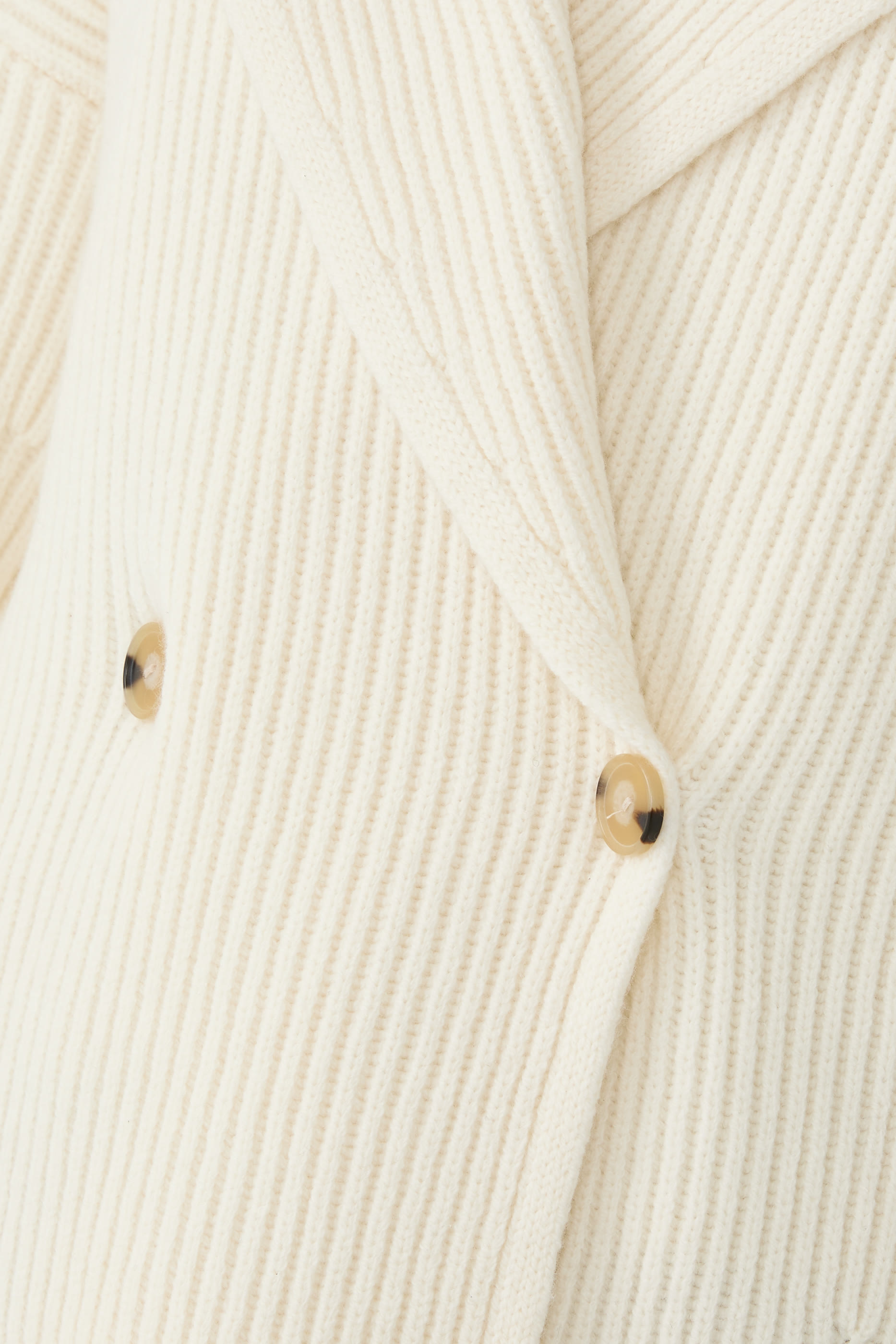 Ribbed Double-Breasted Cardigan