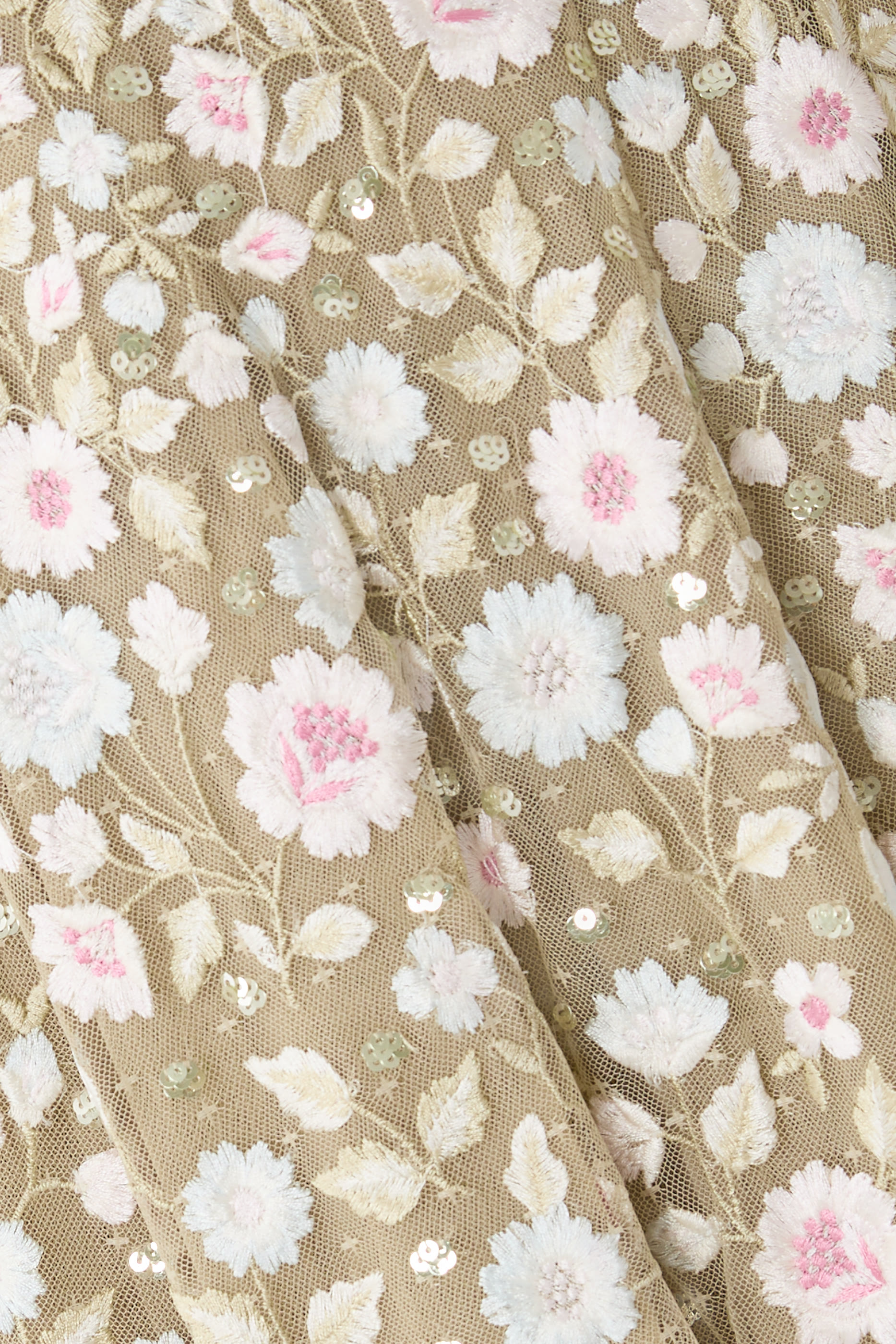 Cape-Detail Ethereal Blooms Maxi Dress