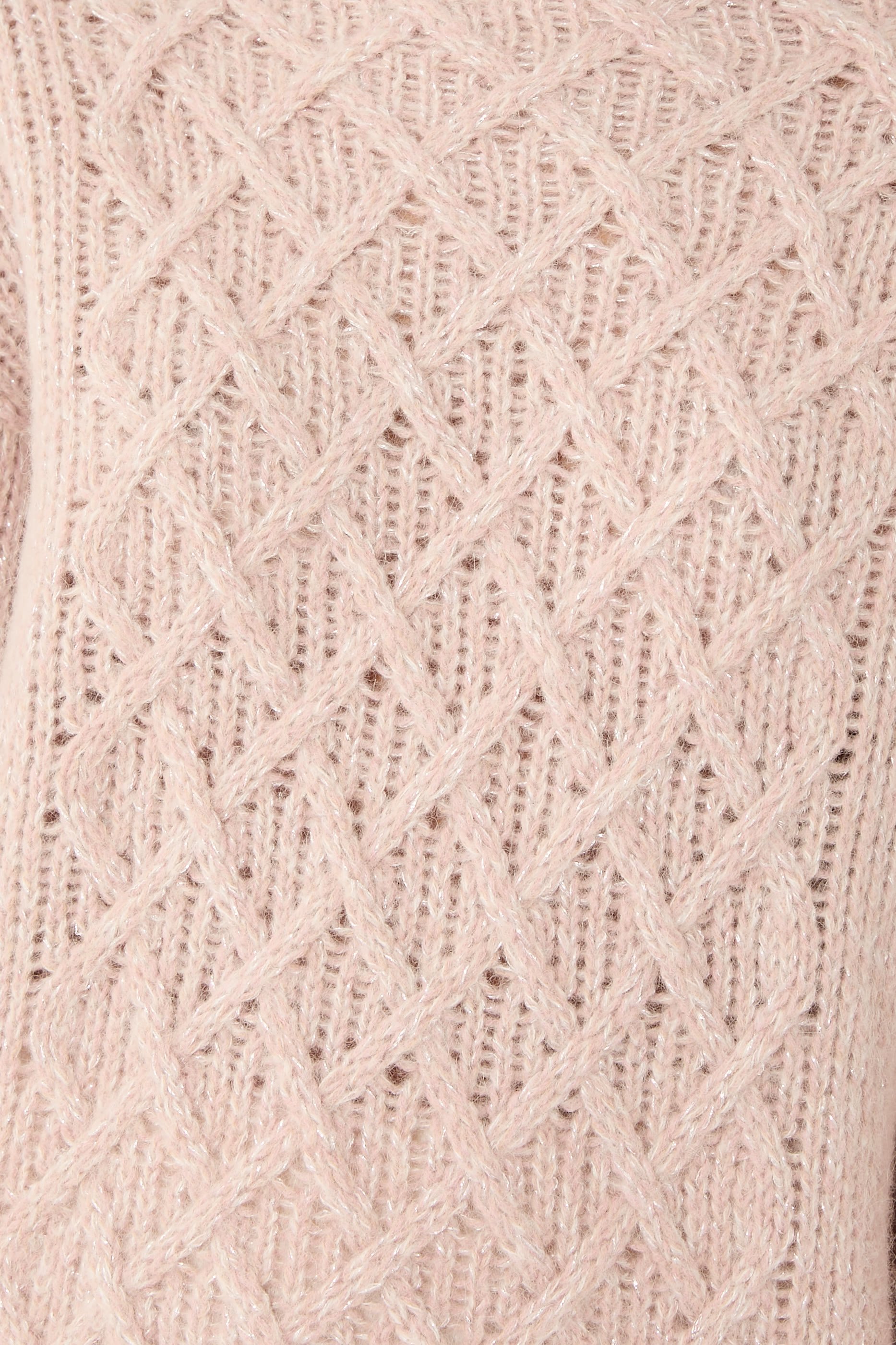 Cable-Knit T-Neck Sweater