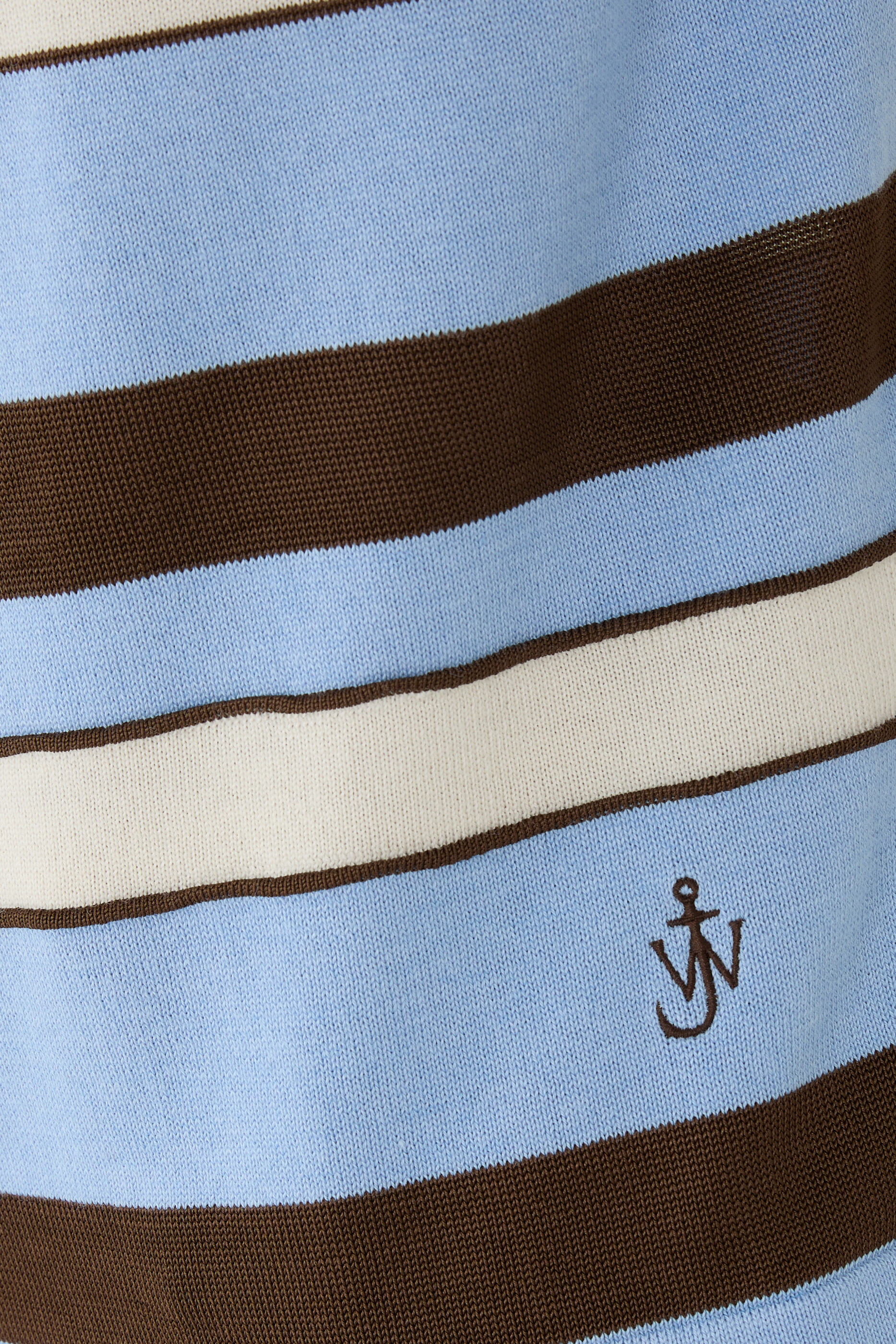 Knit Stripe Rugby Polo Top