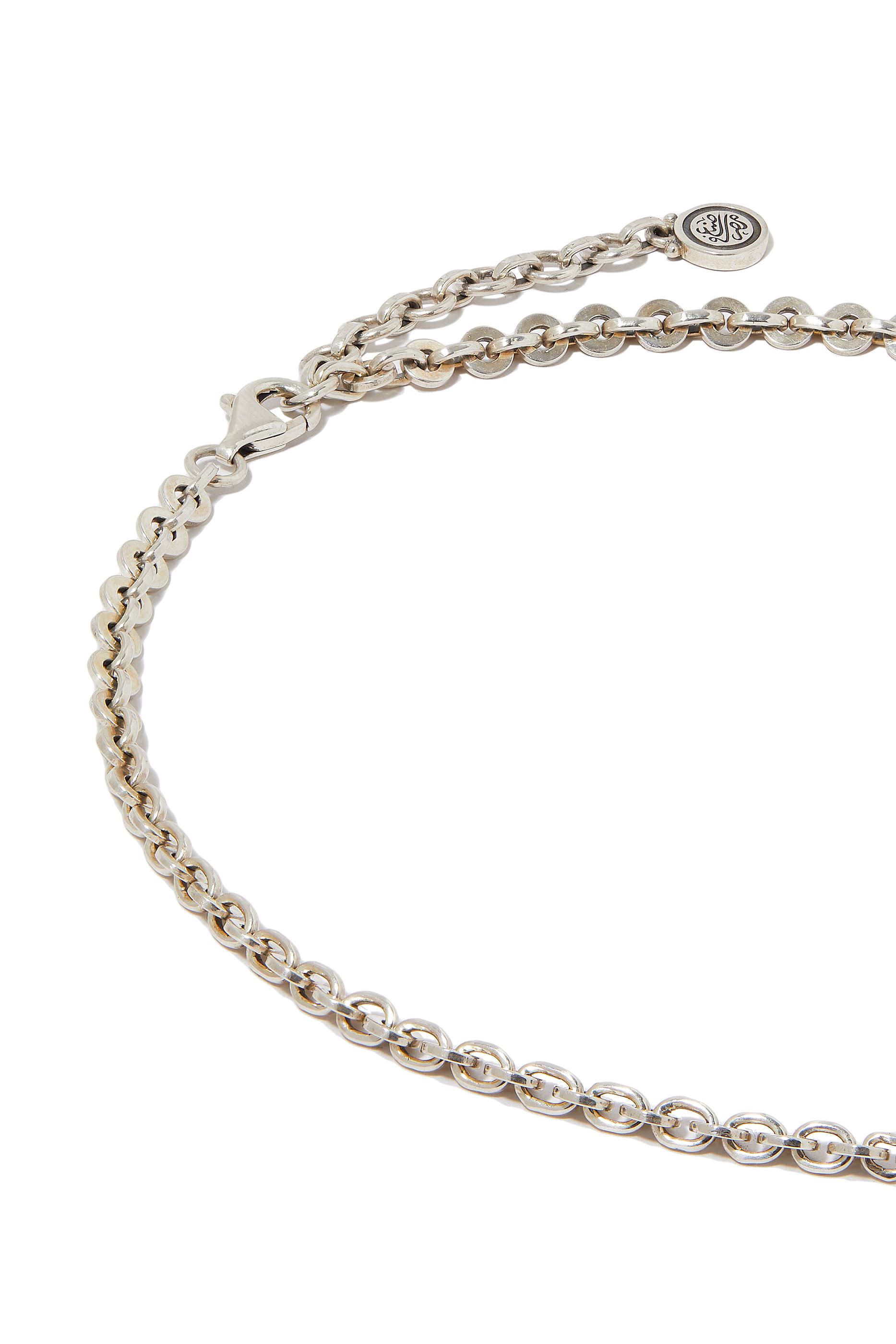 Turath Pendant Chain Necklace, Sterling Silver, 18K Yellow Gold, Diamonds, Ruby & Pearl