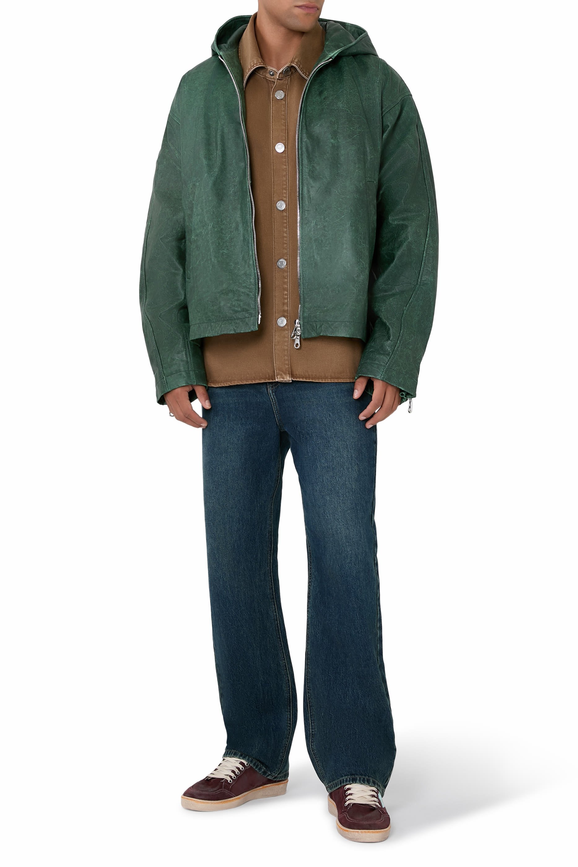 Hooded Leather Jacket