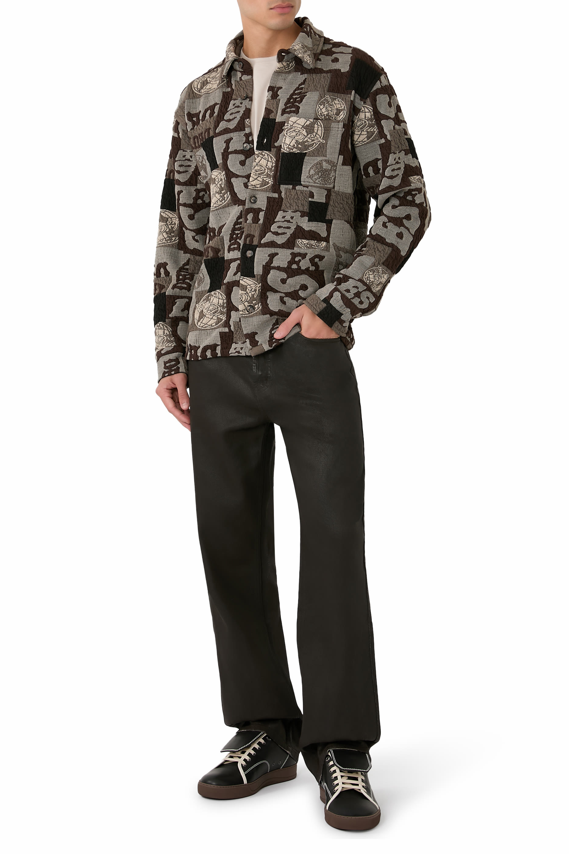 Kaleb Patchwork Jacquard Overshirt 