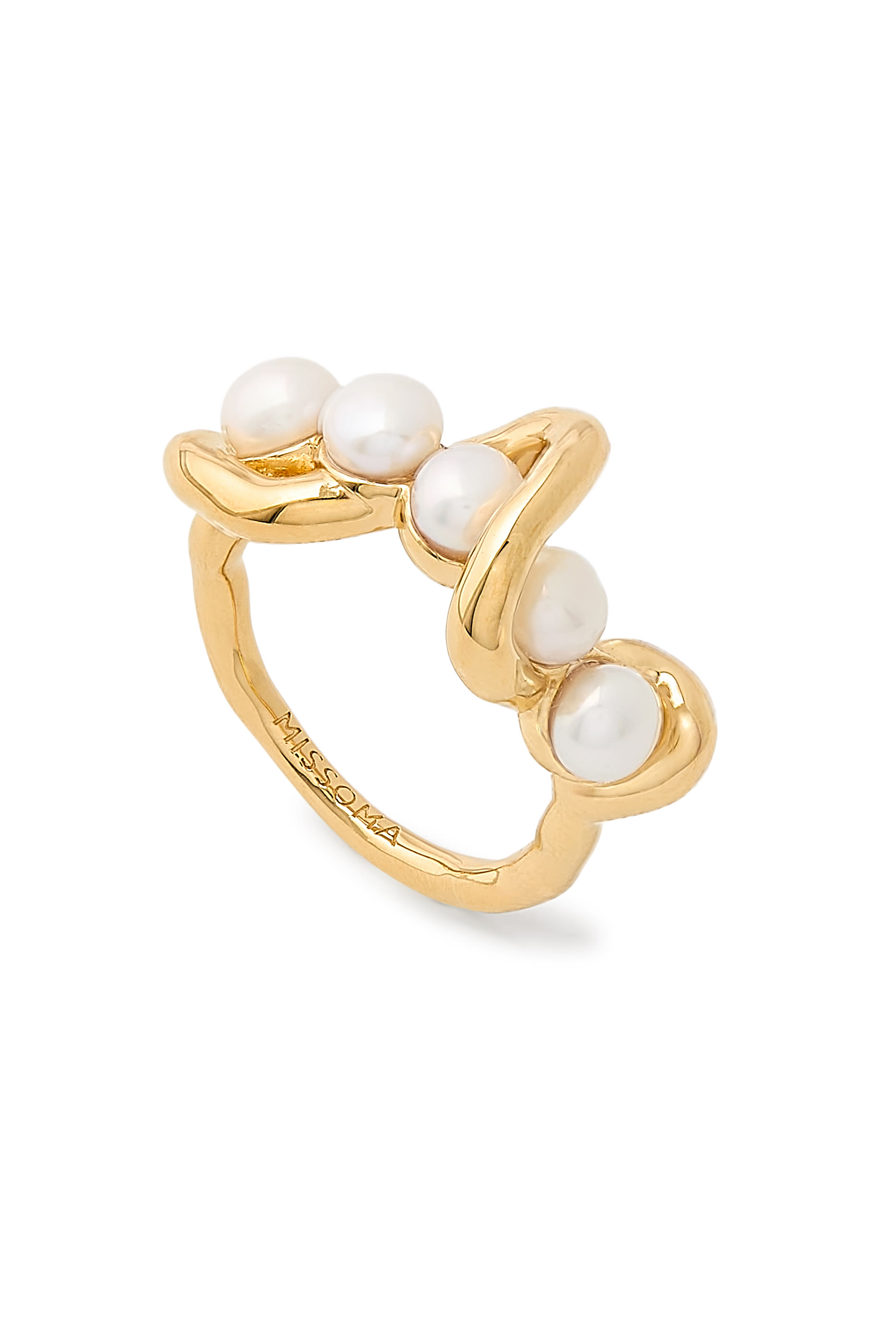 Molten Pearl Twisted Stacking Ring