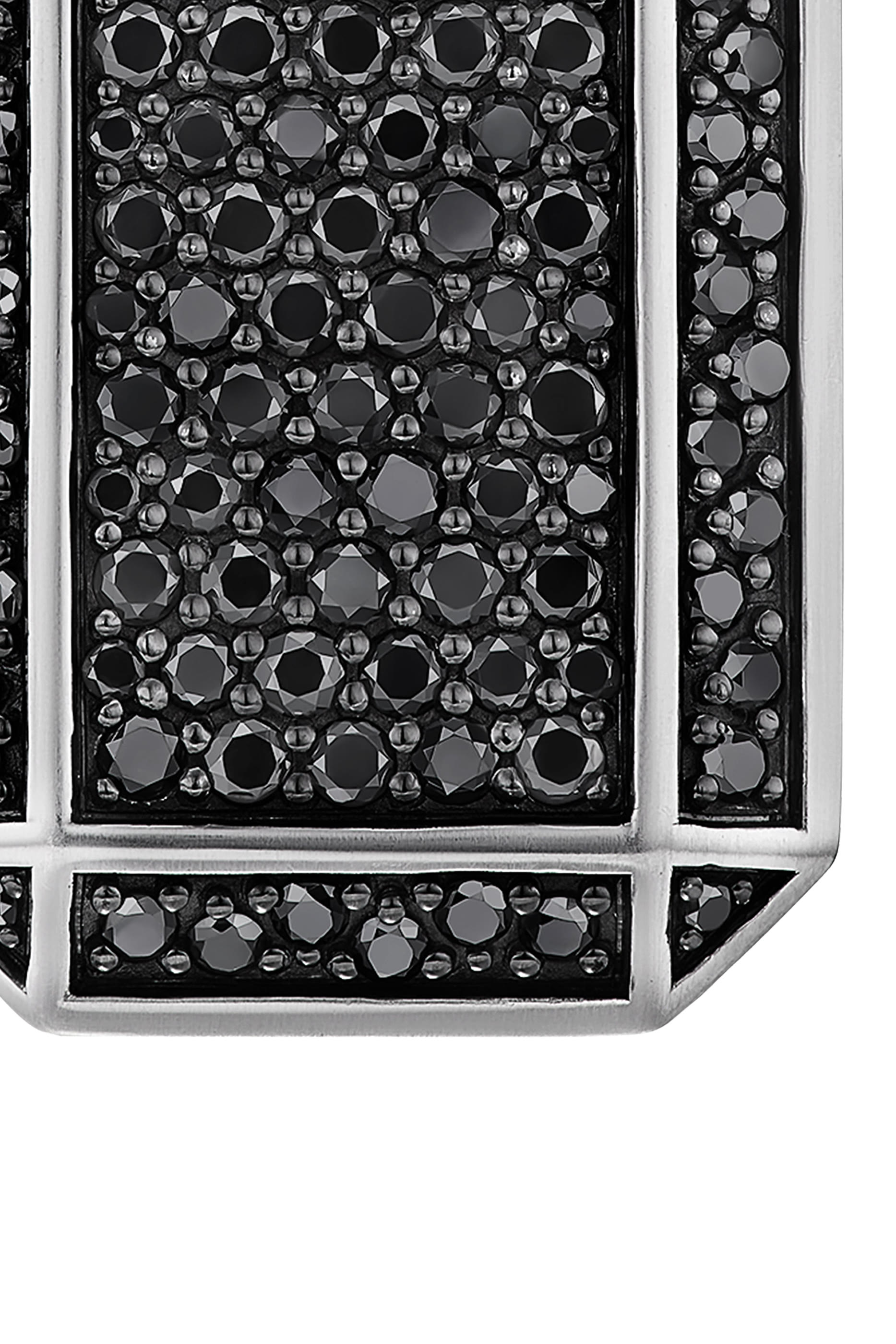 Deco Tag, Sterling Silver with Black Diamonds