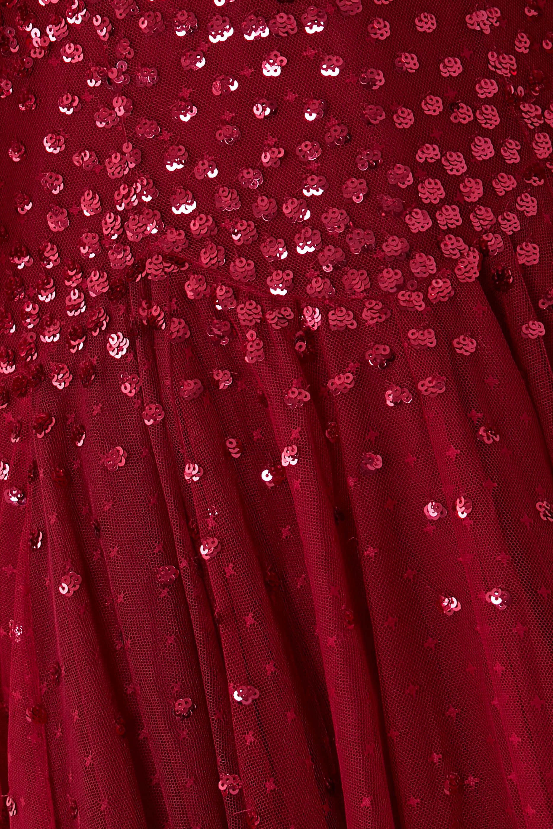 Scallop Sequin Round Neck Micro Mini Dress