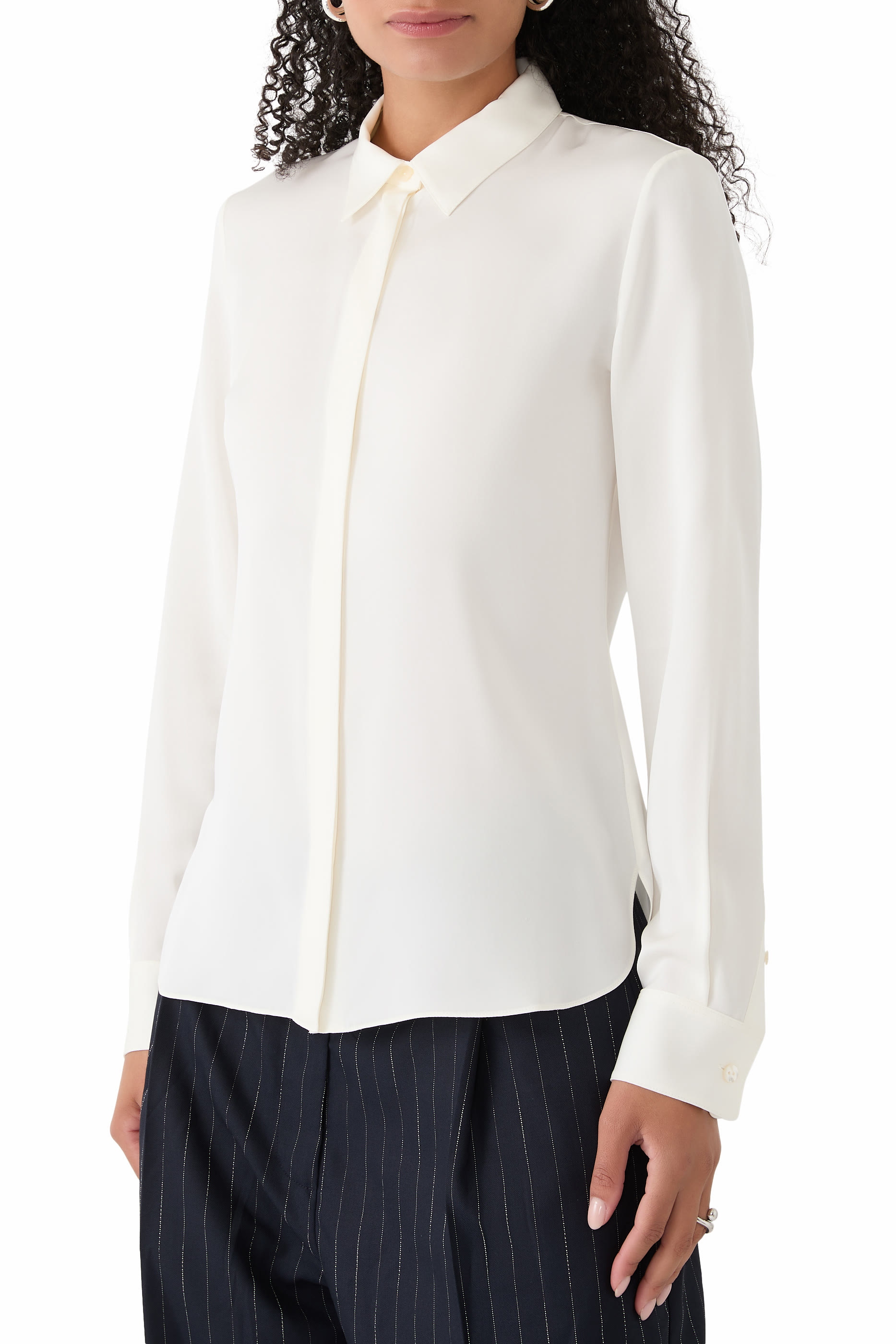 Fitted Shirt in Silk Georgette