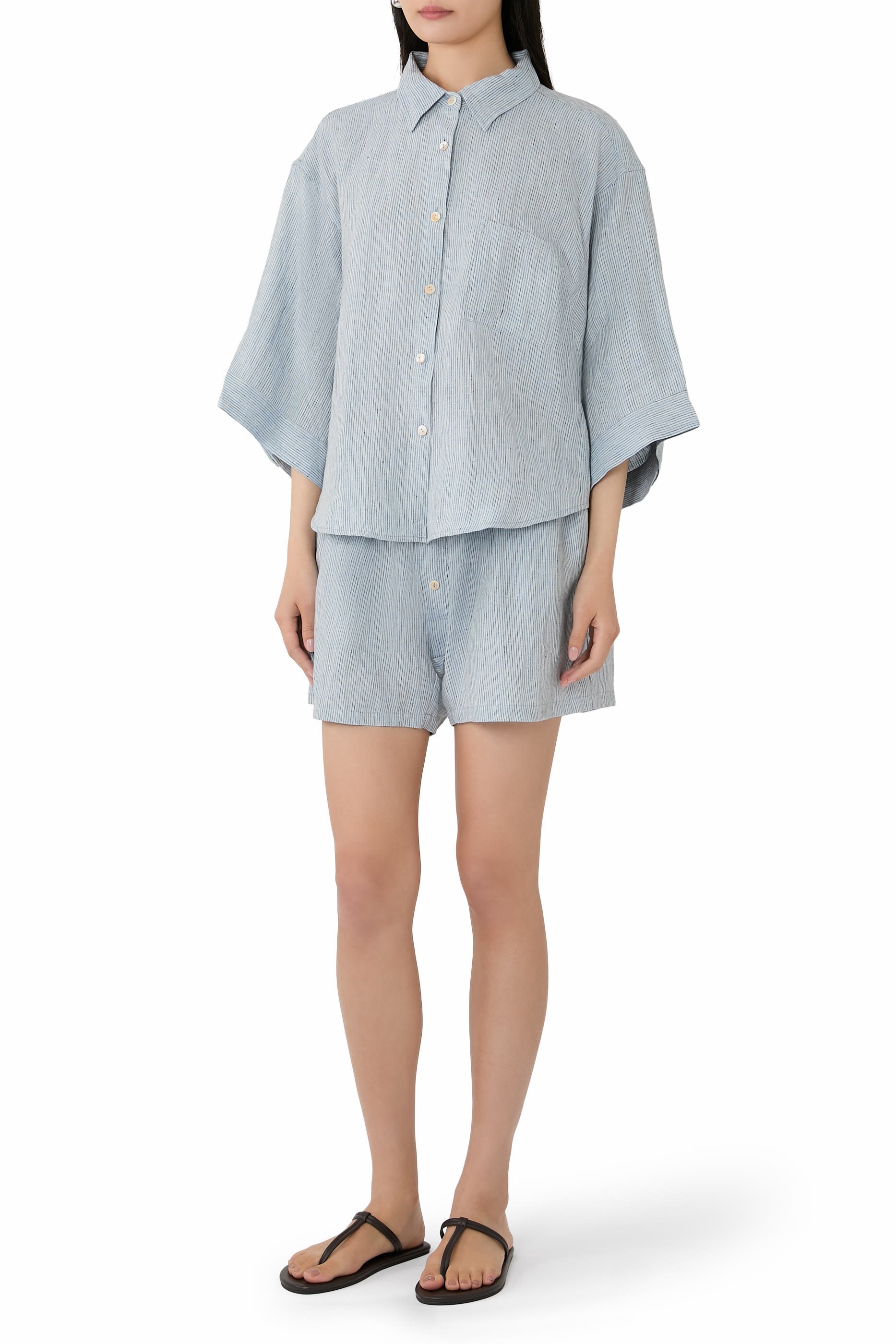 Striped Shirt & Shorts Set 