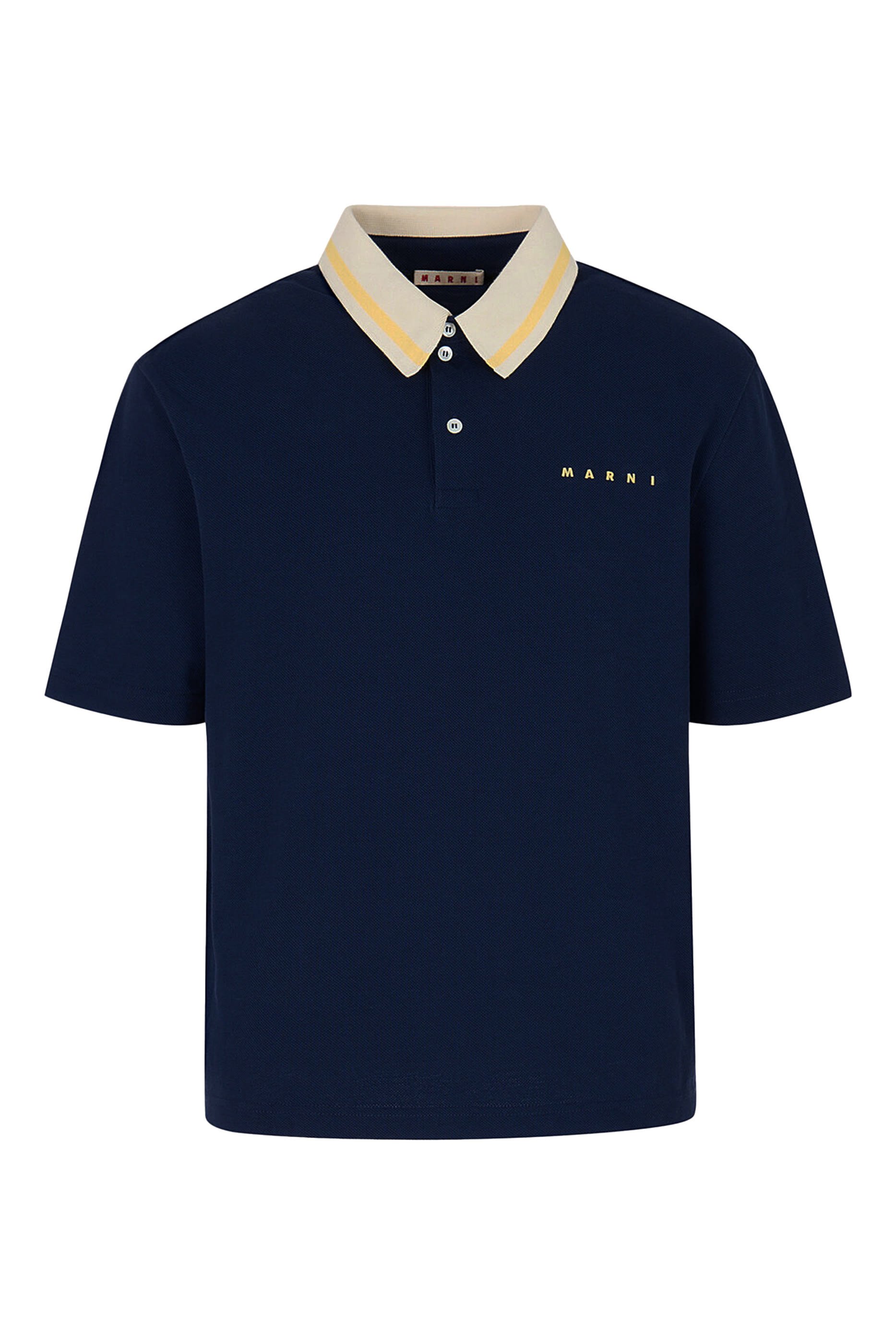 Striped Collar Piqu&eacute; Polo Shirt