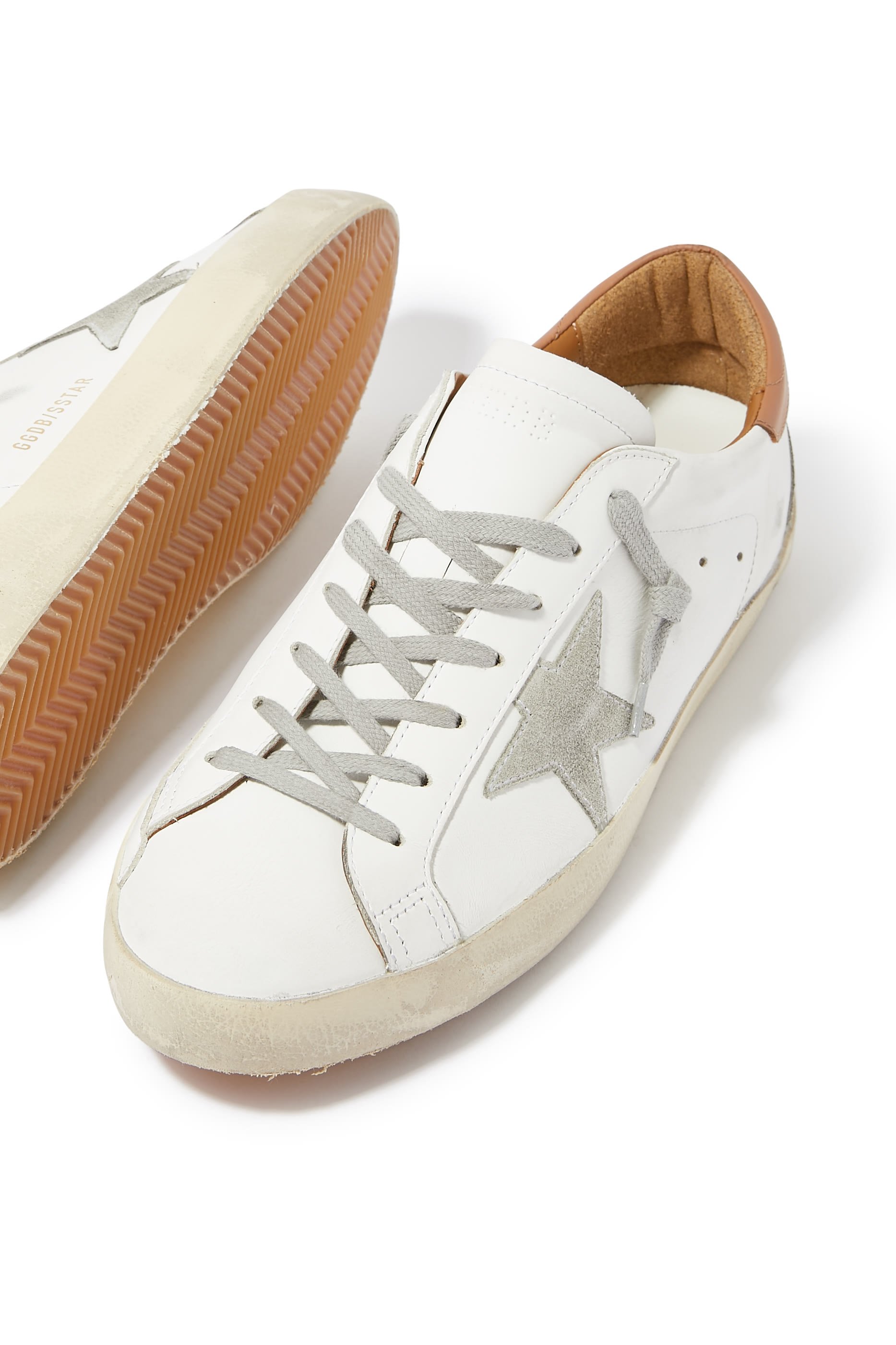 Super-Star Sneakers with Suede Star and Heel Tab