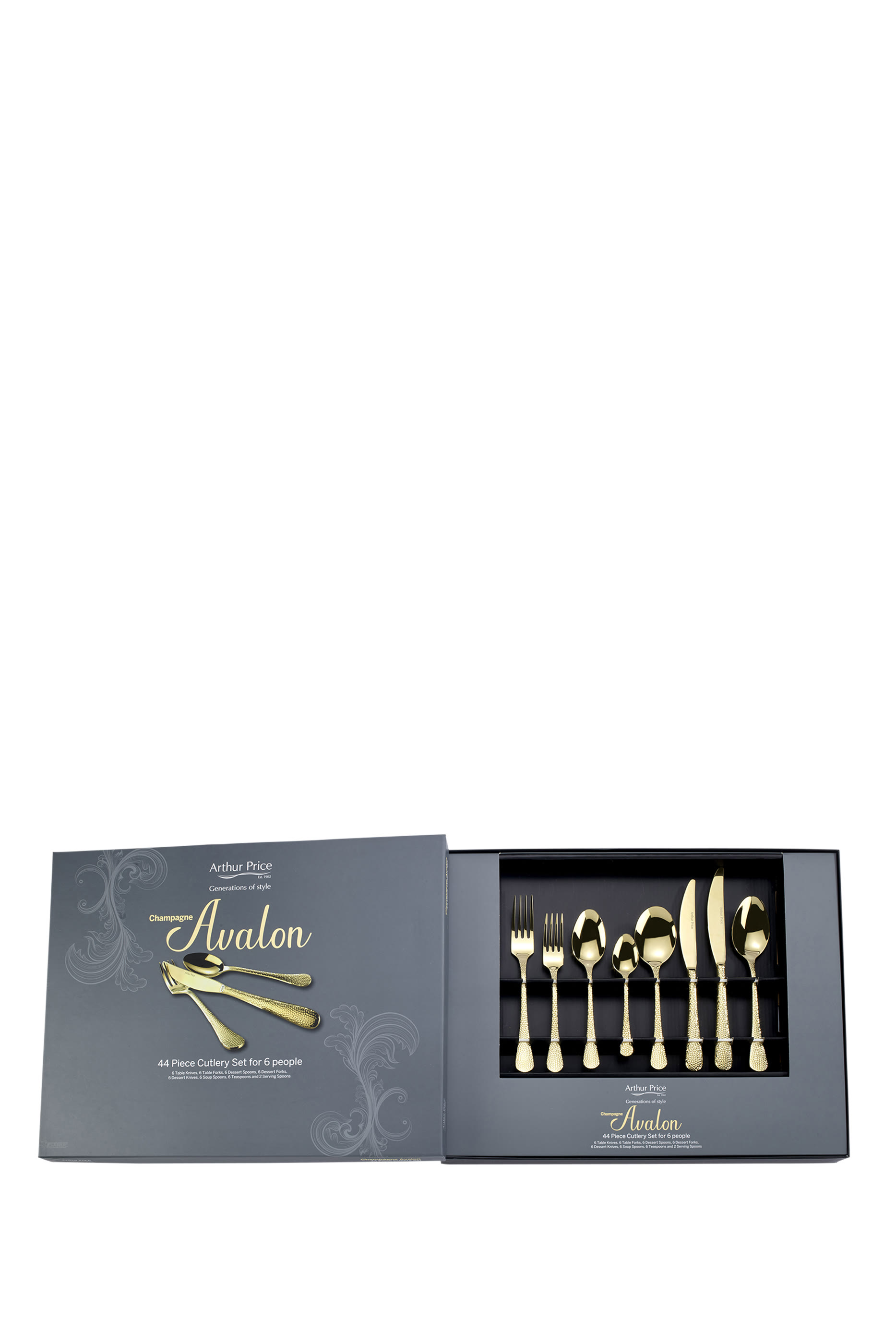 Champagne Avalon Cutlery, Set of 44