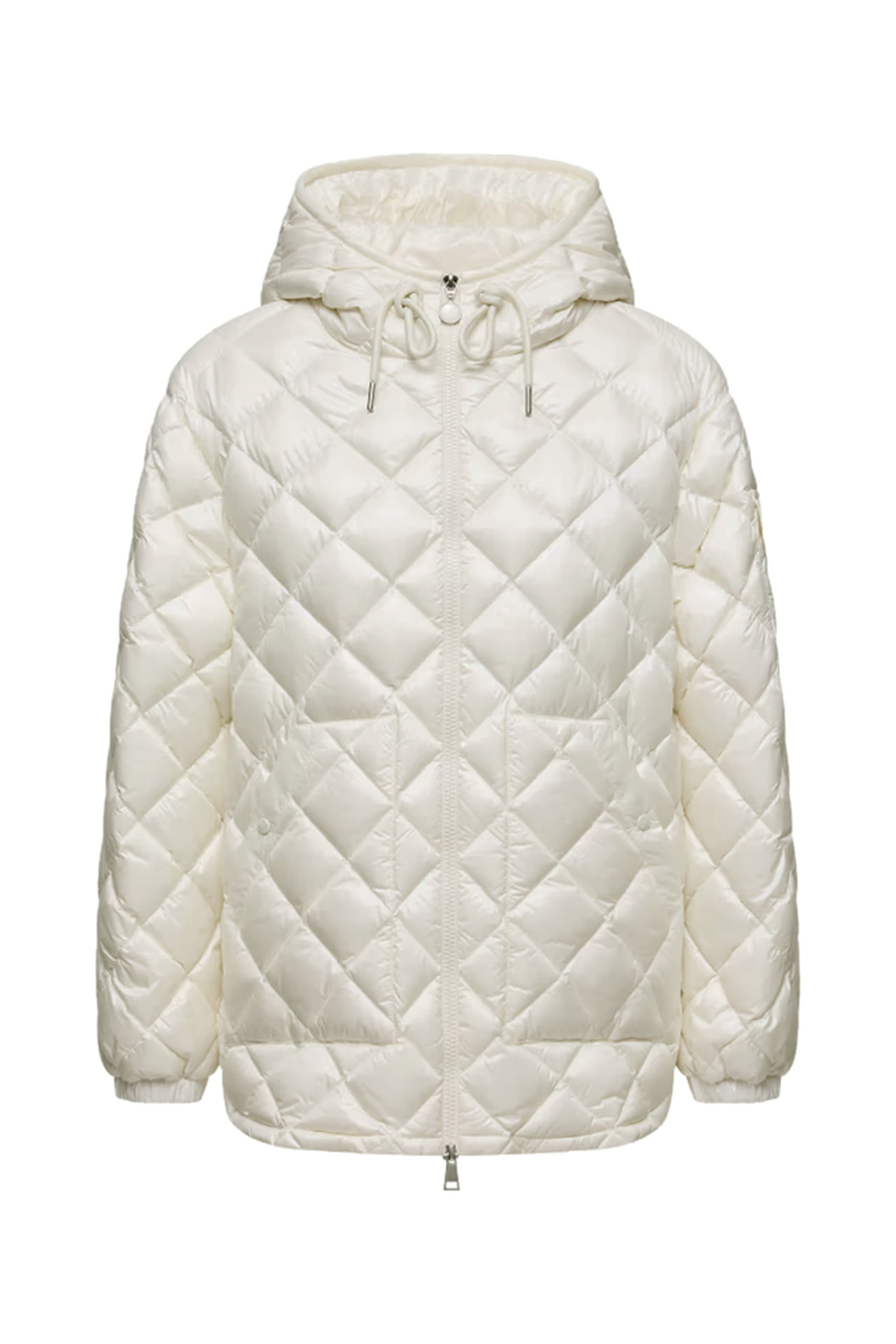 Diamond-Quilted Hooded Short Down Jacket