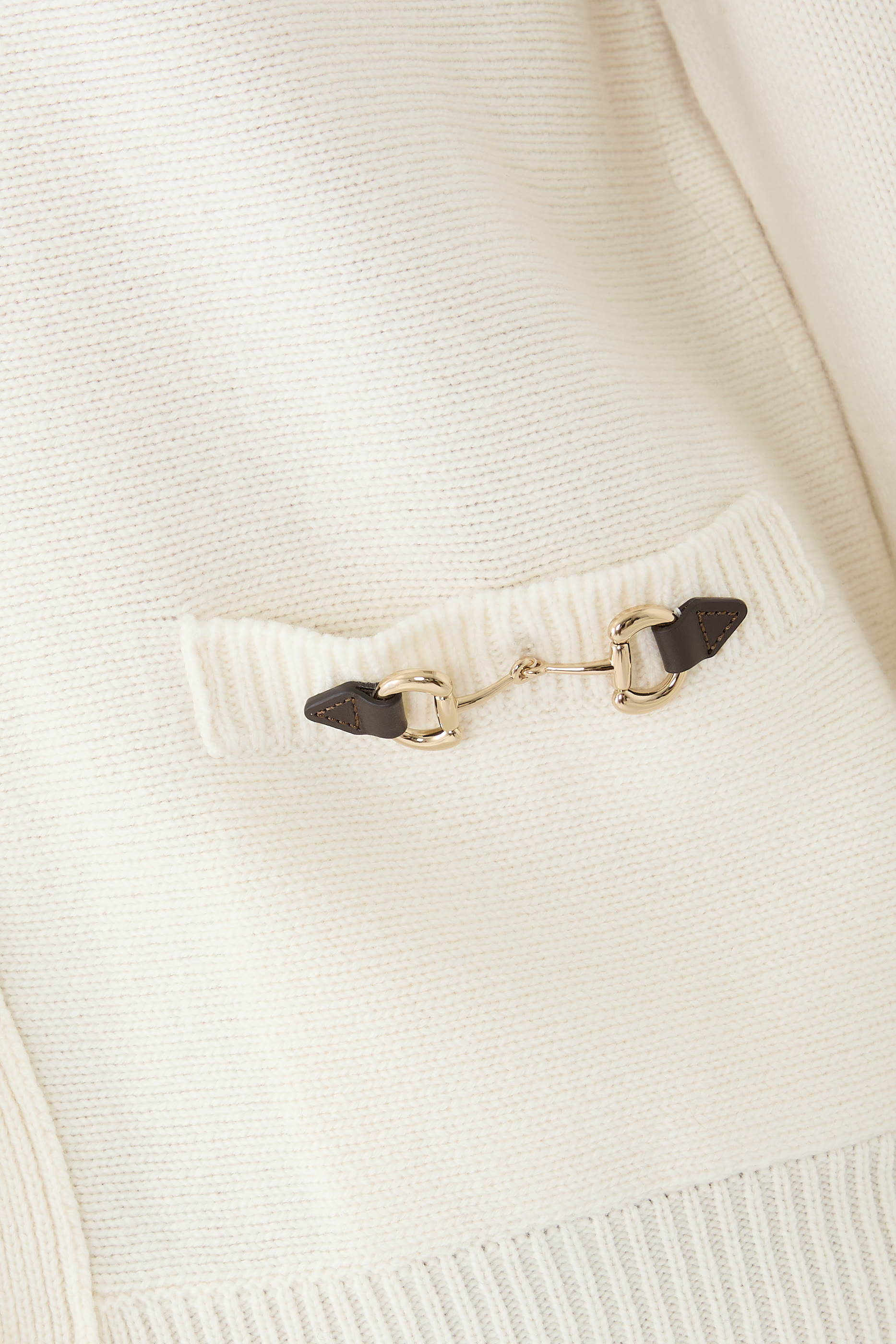 Wool Cashmere Cardigan with Horsebit 