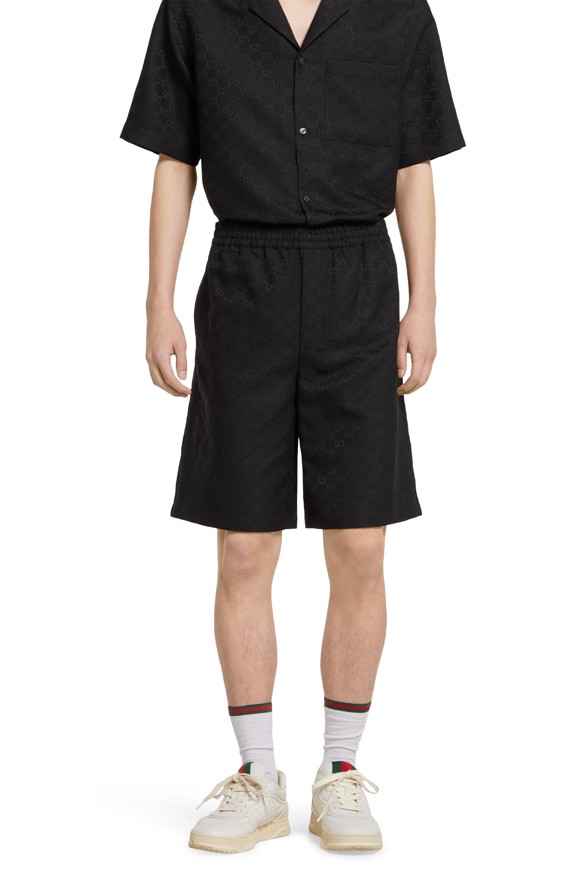 GG Canvas Linen Blend Shorts