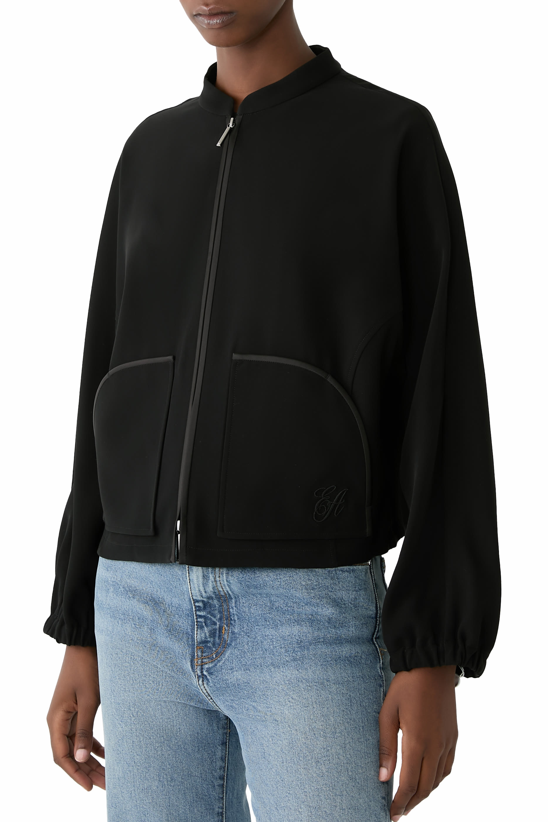 Logo Embroidered Technical Cady Blouson